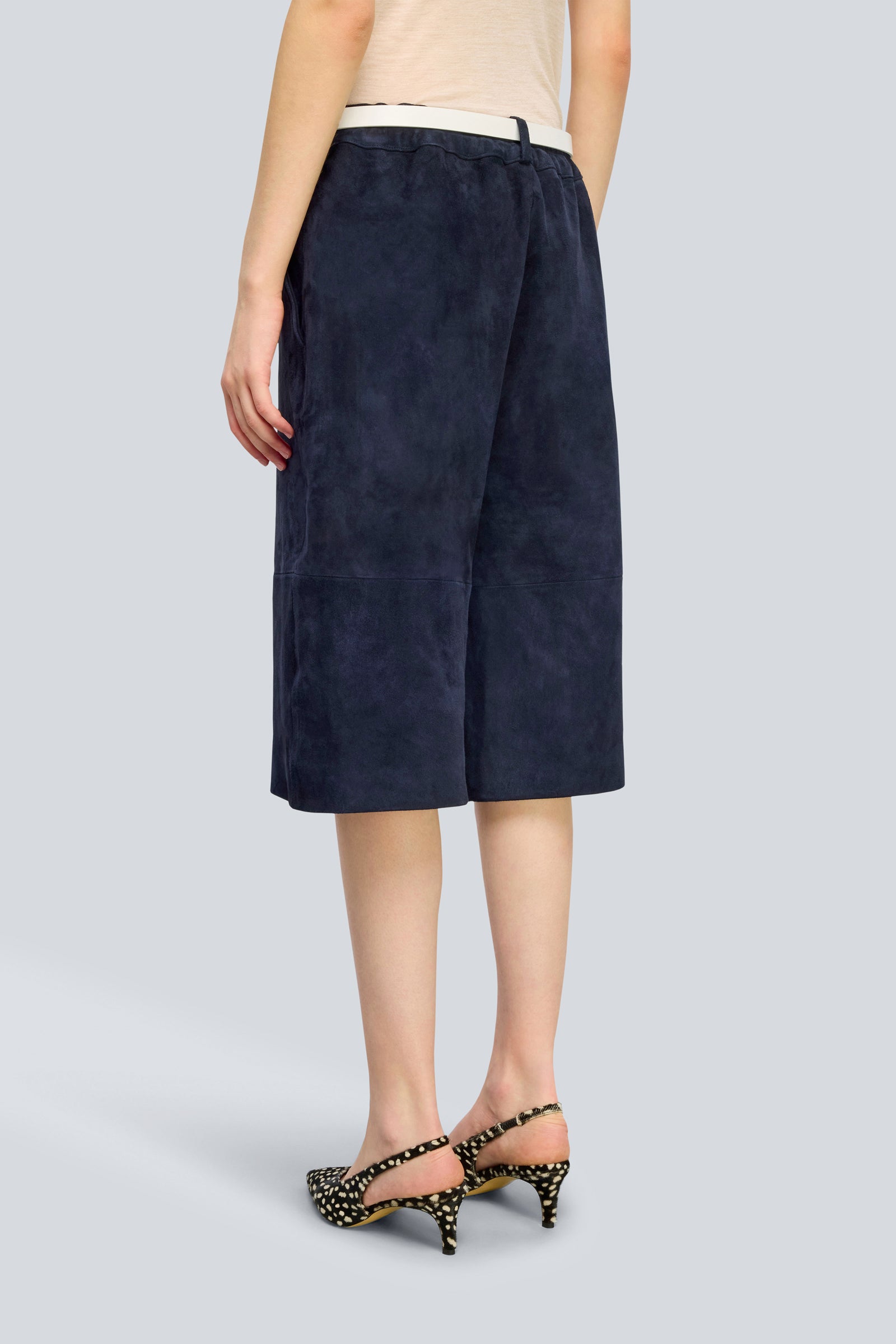 Semicouture Eva Y6WT03 bermuda blu camoscio