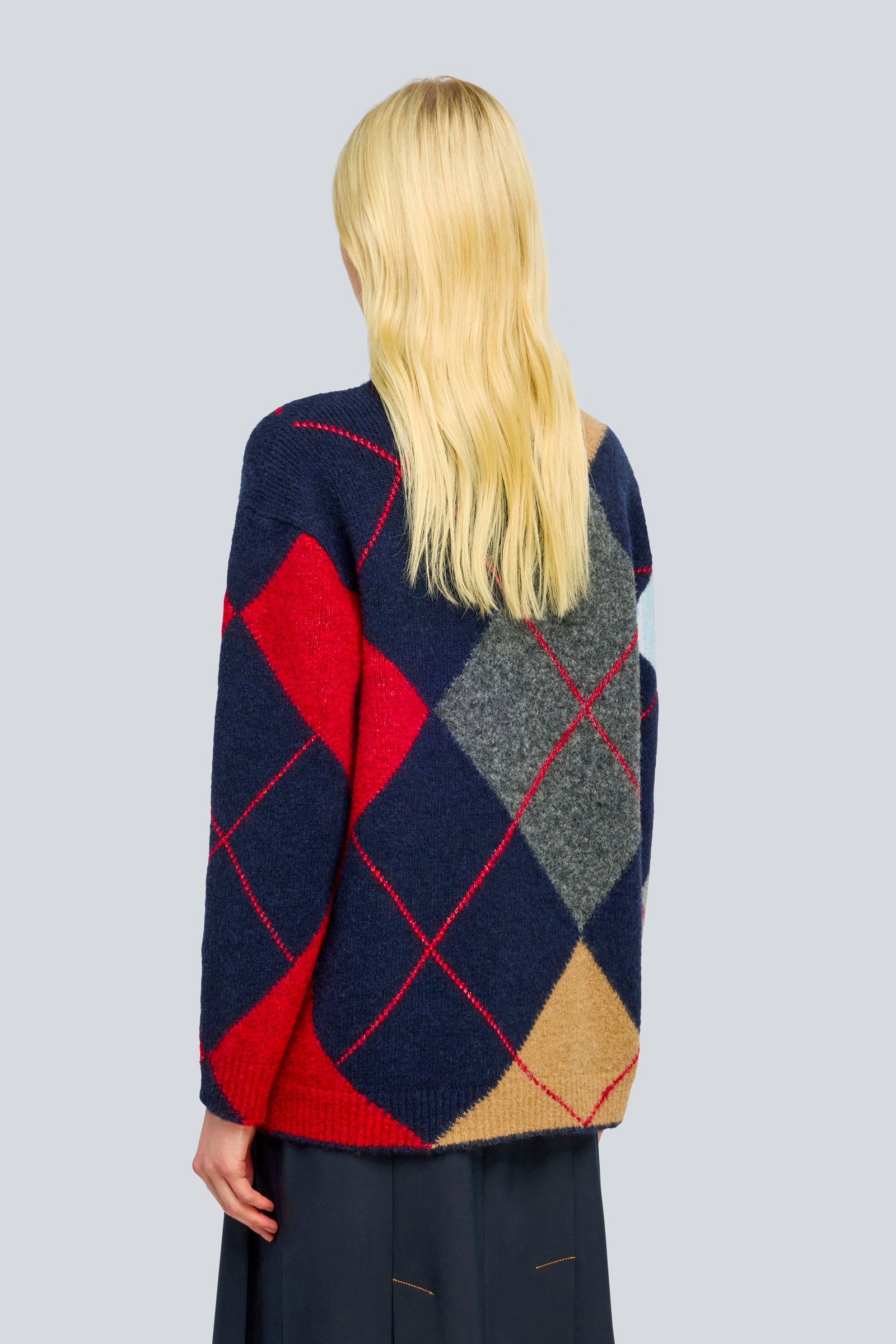Semicouture Addy Y6WE91 Maglia Dolcevita Rombi Jacquard