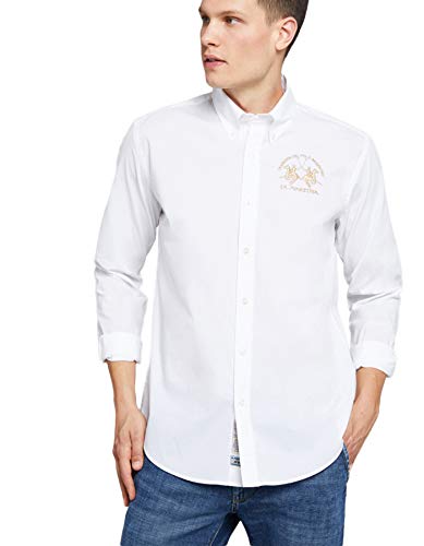 La Martina camicia uomo cotone regular fit navy