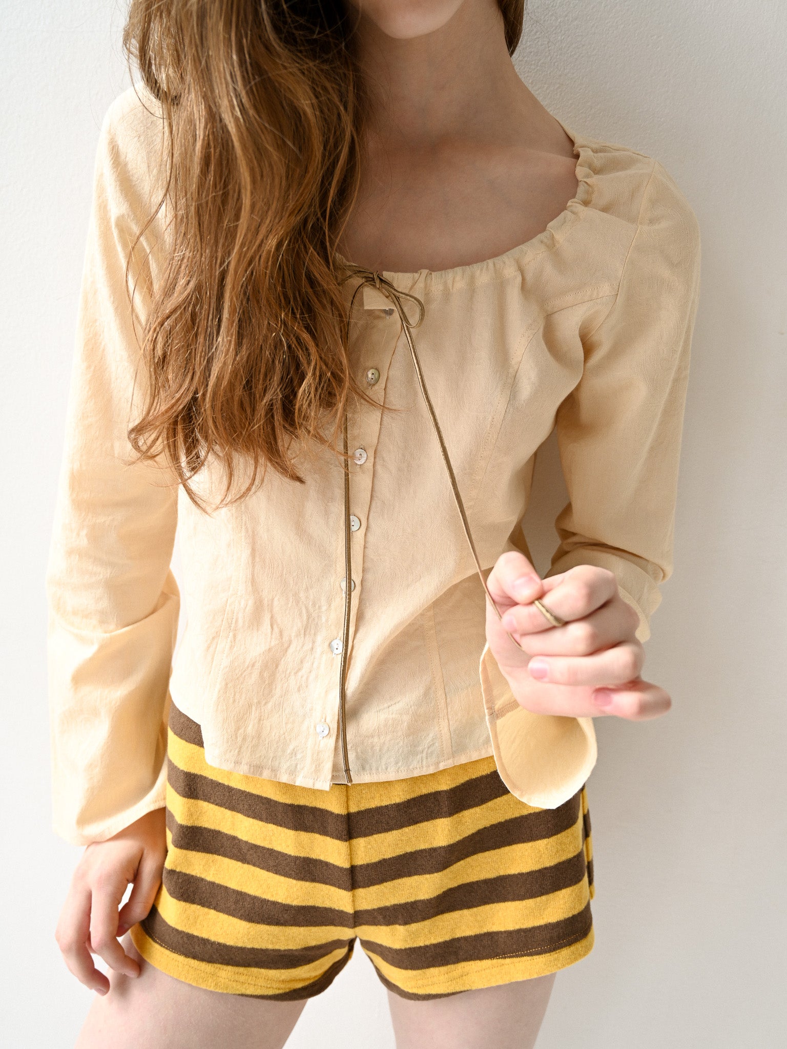 GiglioTigrato Nina Top III blusa crema cotone cropped