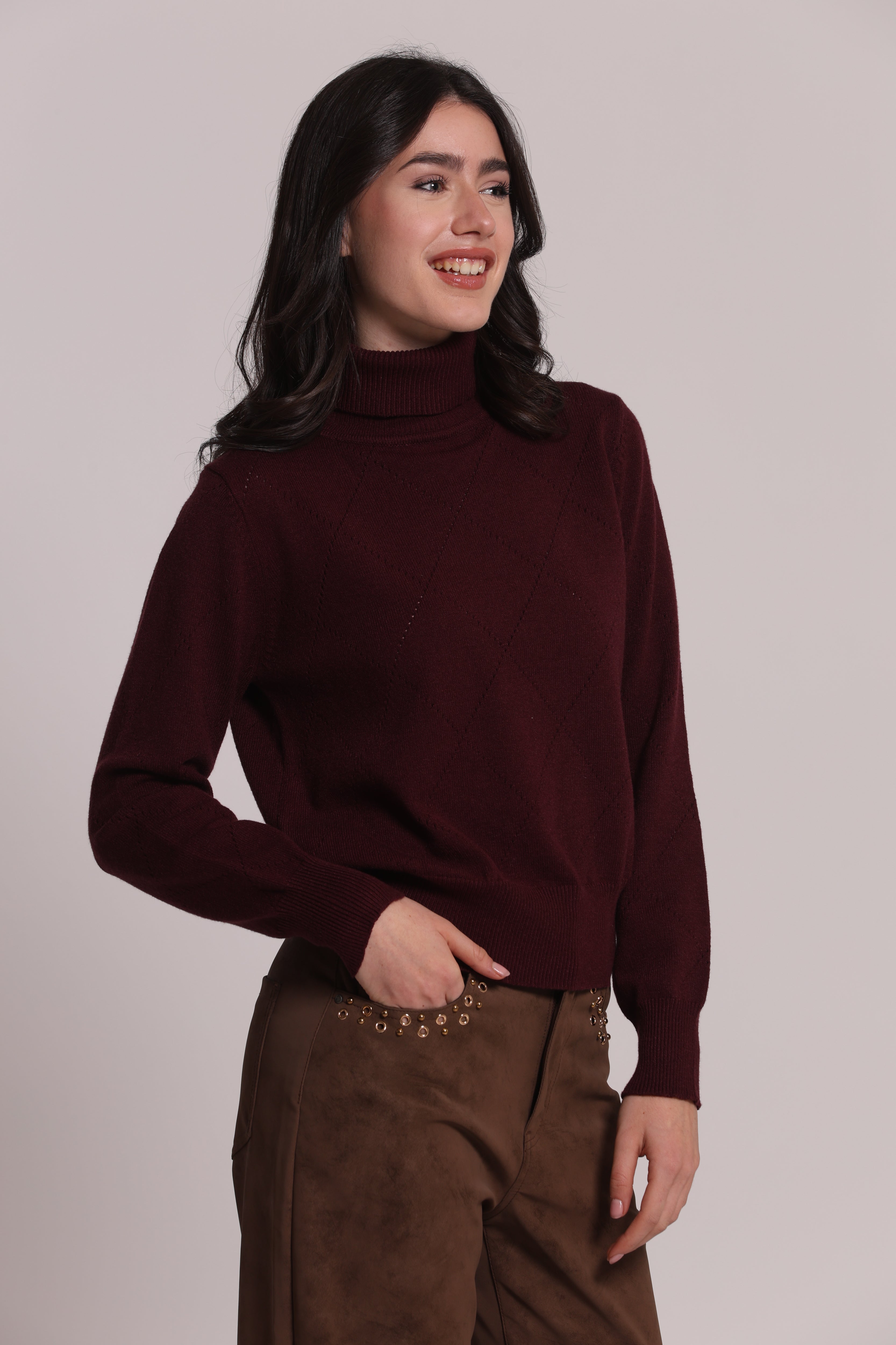 Mimi Mua Maglia a Collo Alto maglia nero