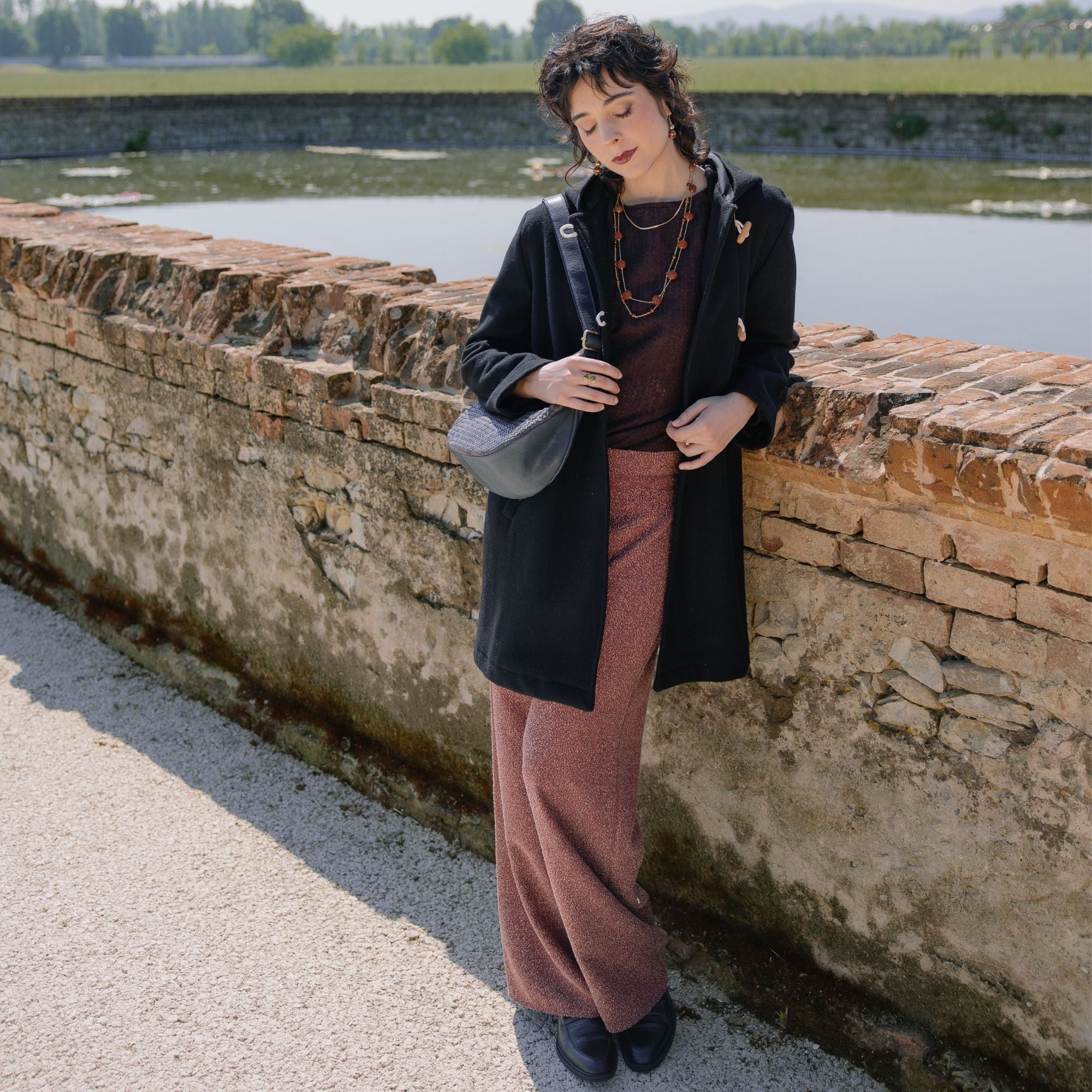 On Earth Giovo pantalone cotone rosso fantasia taglia S-L