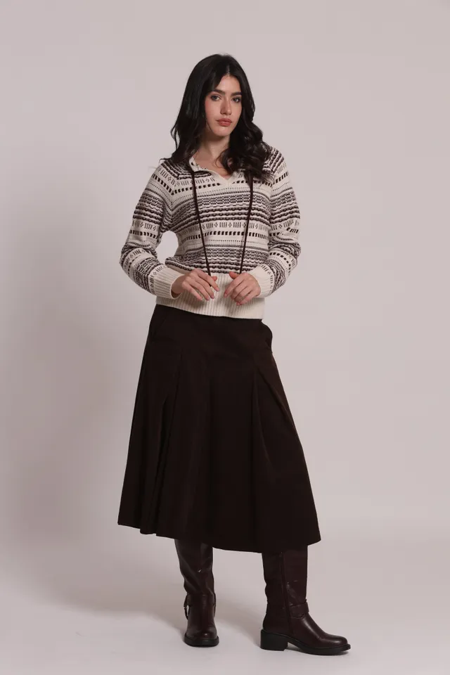 Mimi Mua maglia dettagli contrasto panna taglia S