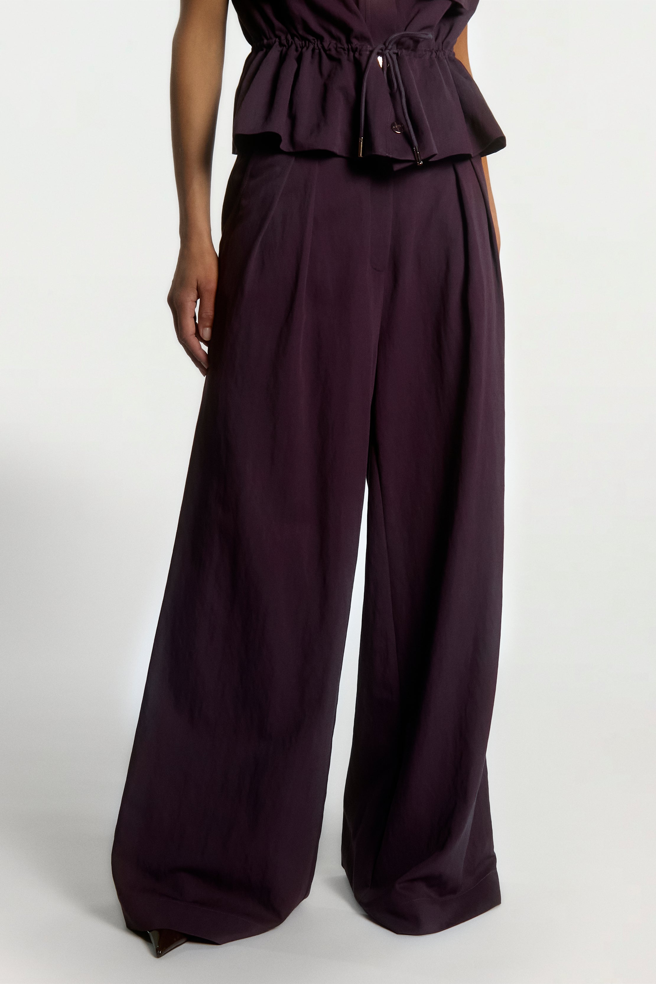 Aaiko Frederique pantaloni viola vita alta