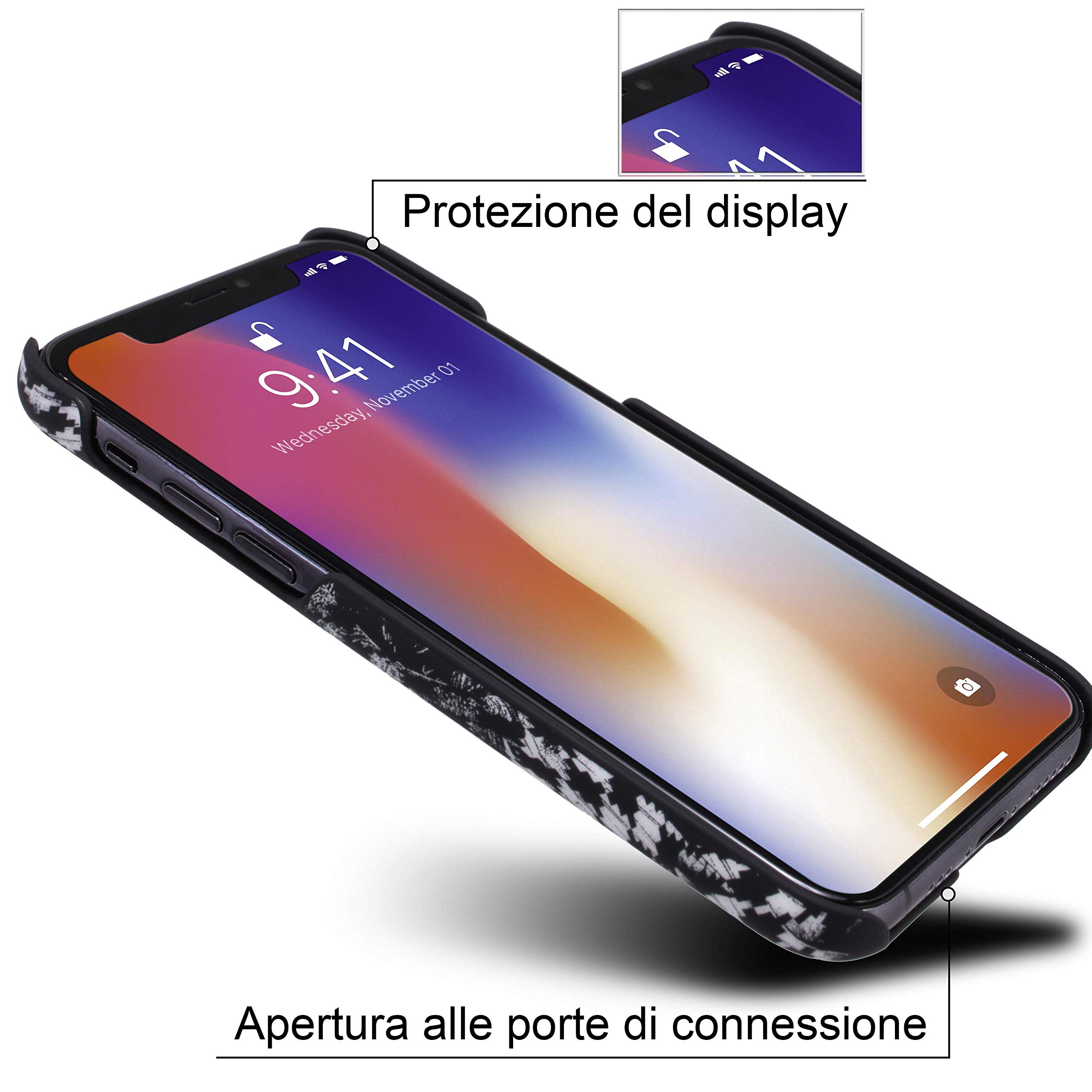 Marcelo Burlon cover iPhone 11 Pro rigida vetro 9H
