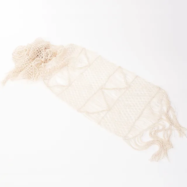 On Earth Trame runner macramé cotone 220x40 cm