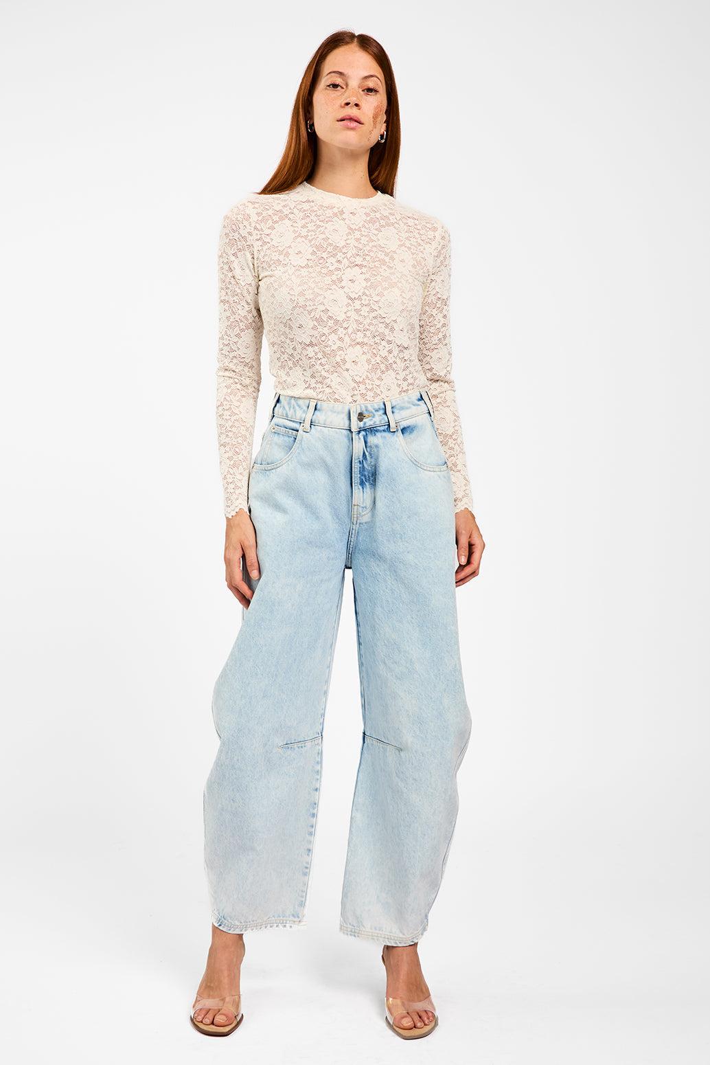 Aaiko Sacha jeans barrel azzurri vita alta