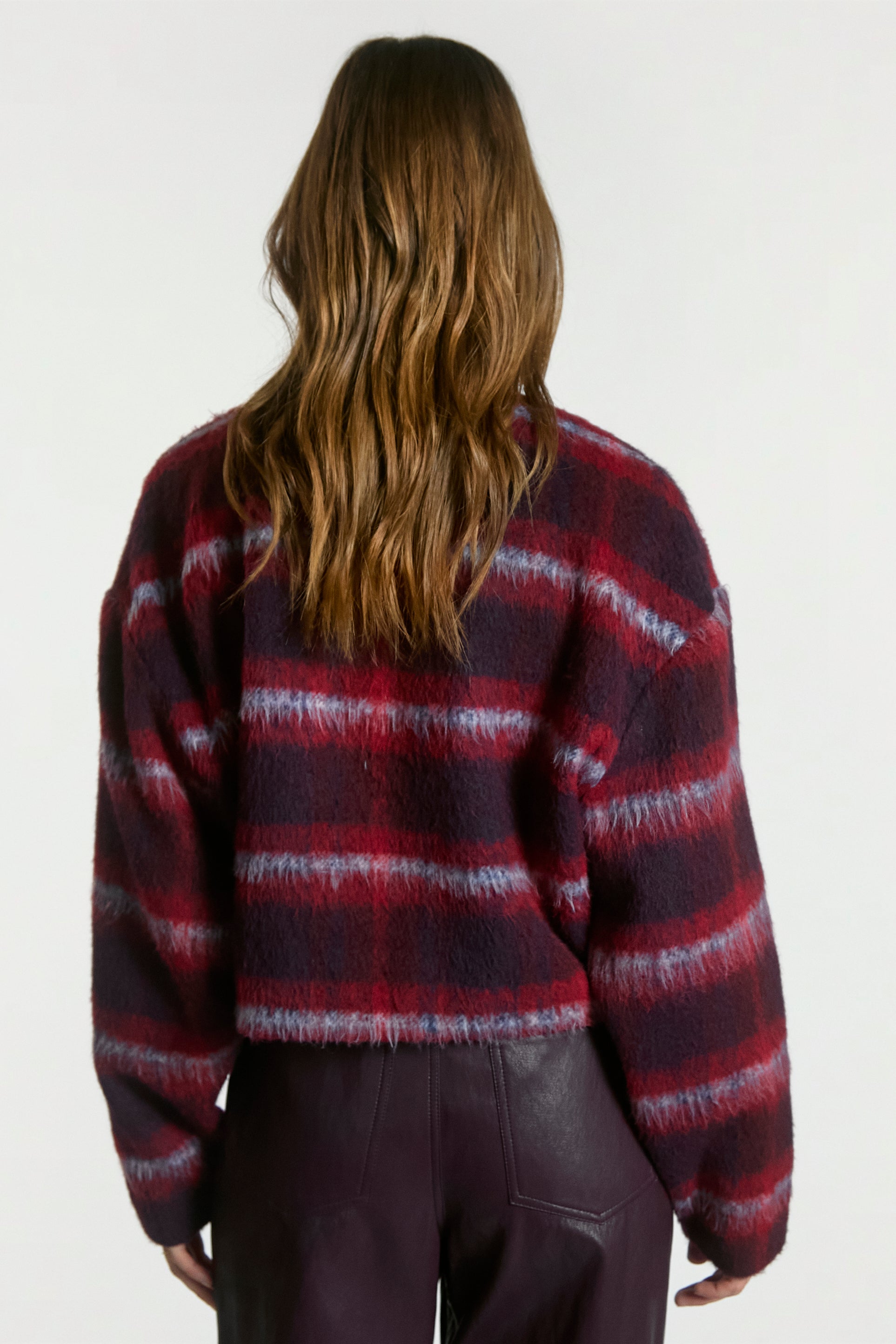 Aaiko Marais giacca bordeaux fantasia quadri