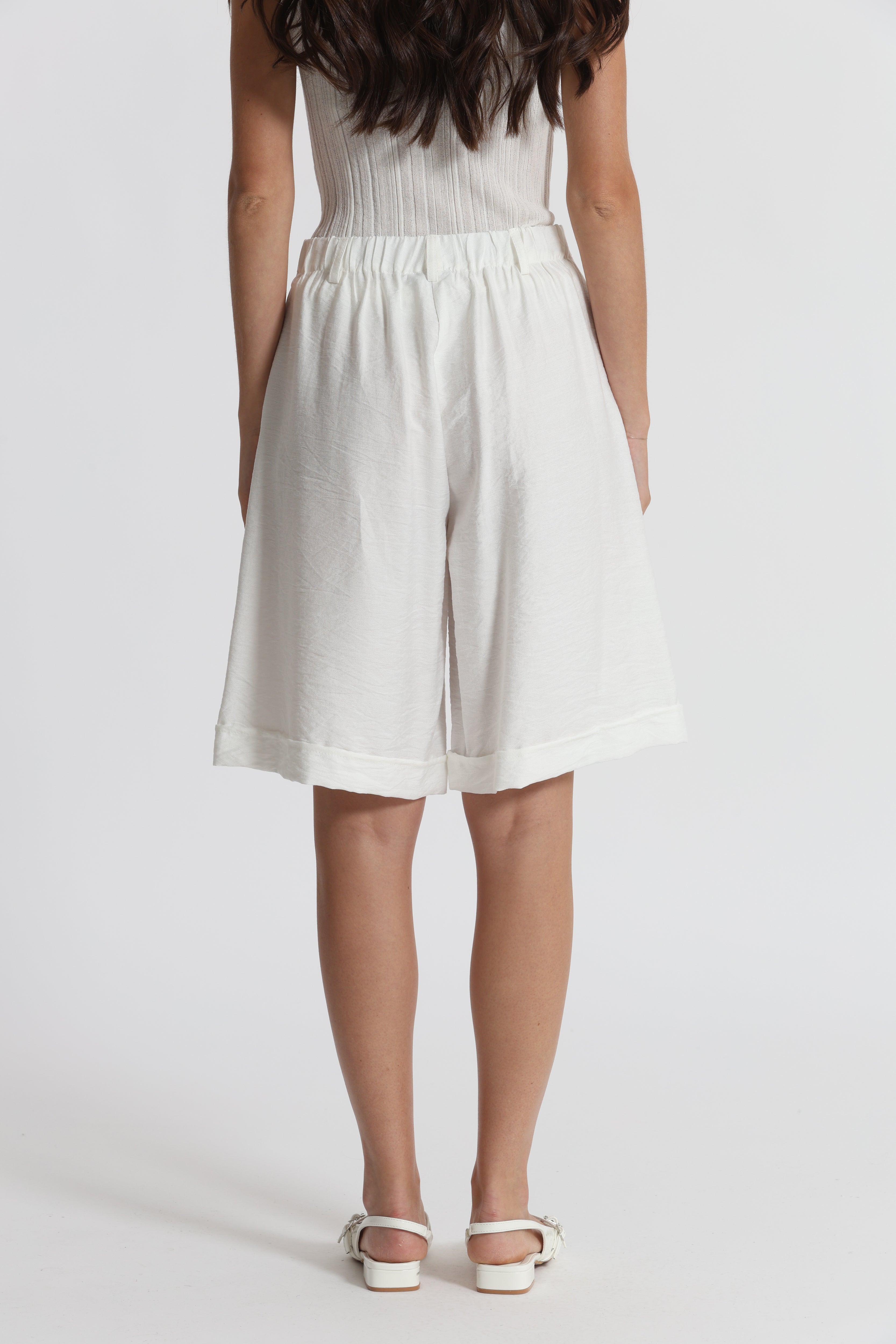 Mimi Mua bermuda basic viscosa bianco
