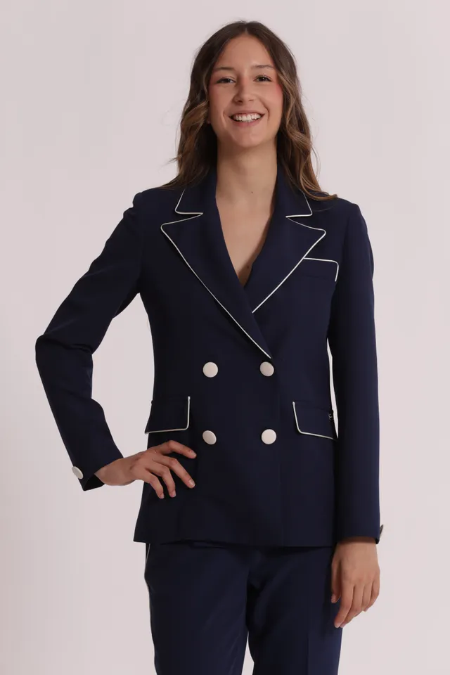 Mimi Mua Giacca Bordi a Contrasto giacca elegante