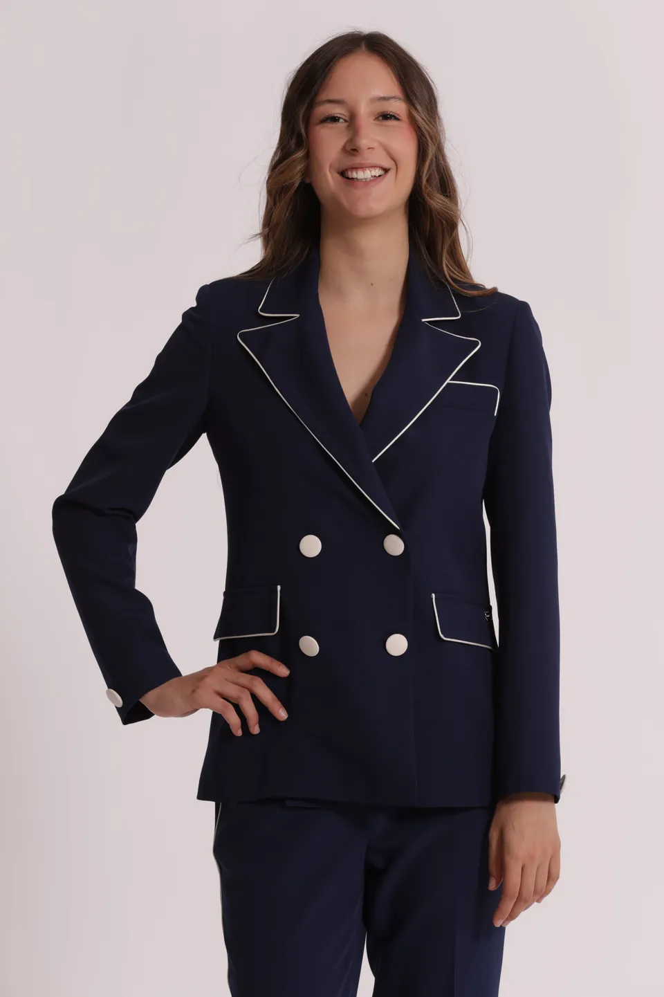 Mimi Mua Giacca Bordi a Contrasto giacca elegante