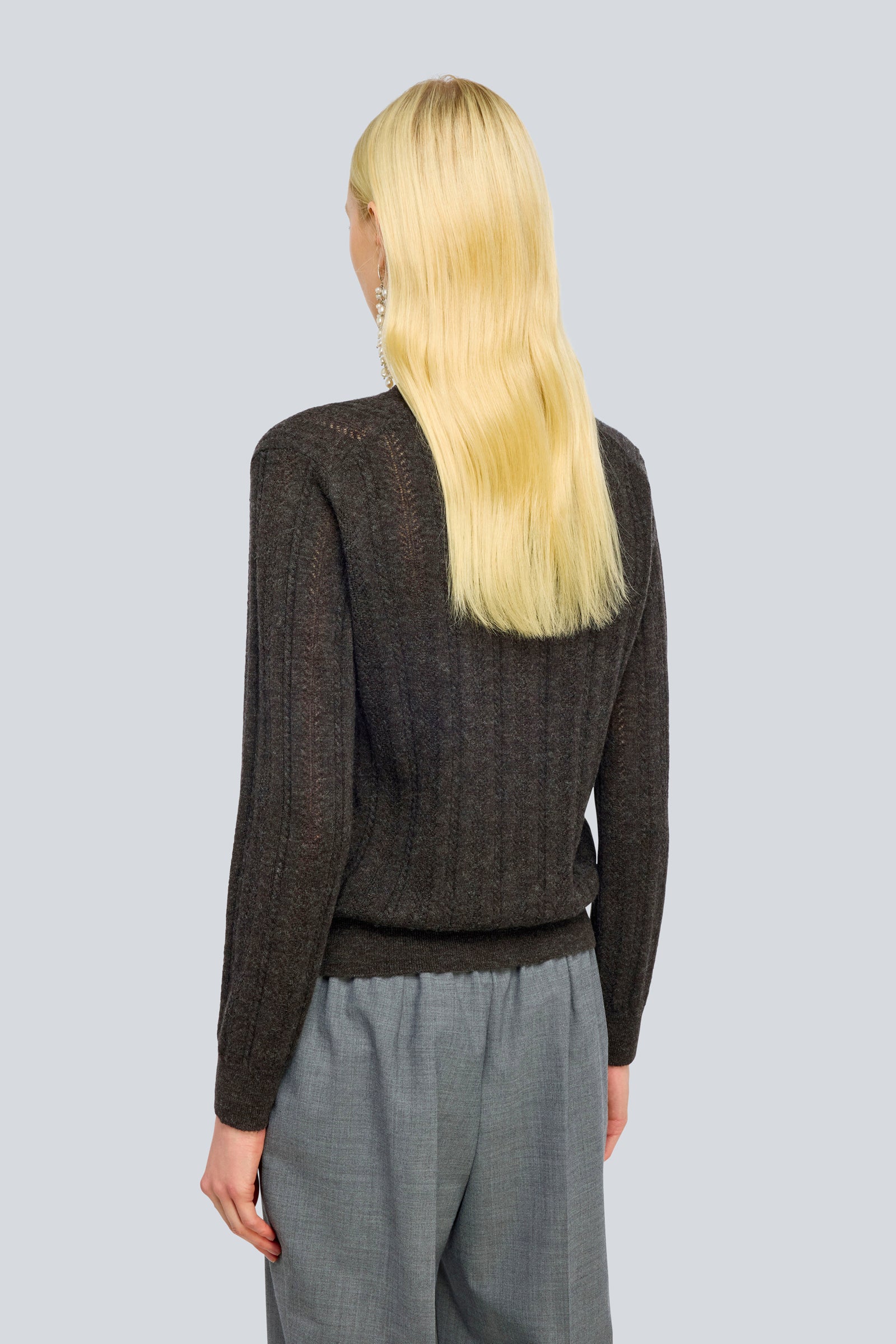 Semicouture Jodi cardigan grigio misto lana