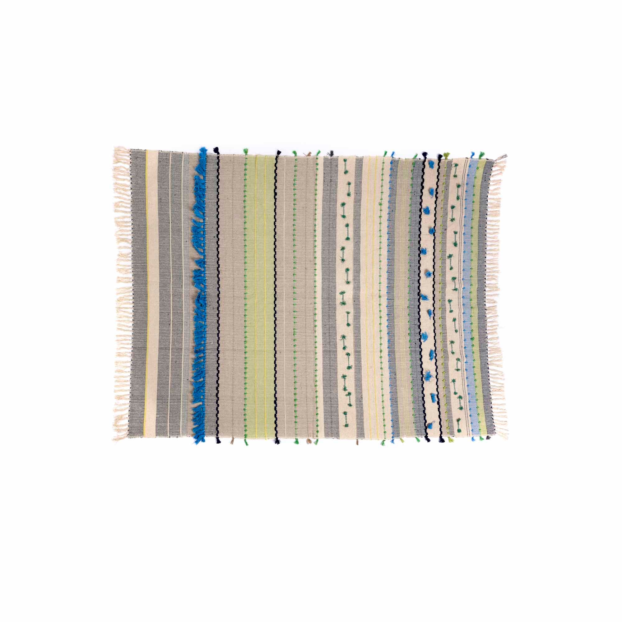 On Earth Rekh tappeto plaid multicolore 150x125 cm cotone