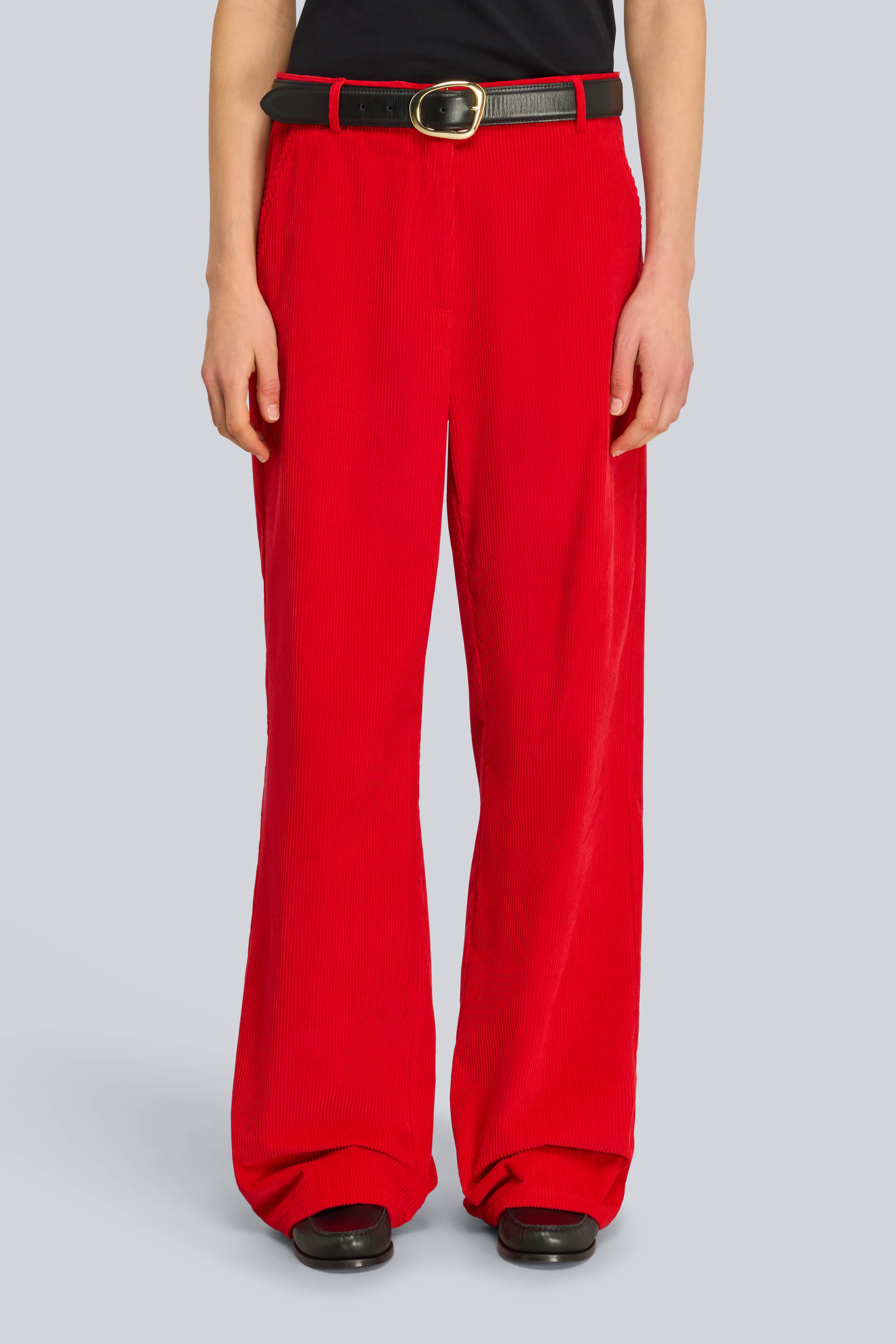 Semicouture Quennie pantalone velluto rosso lacca