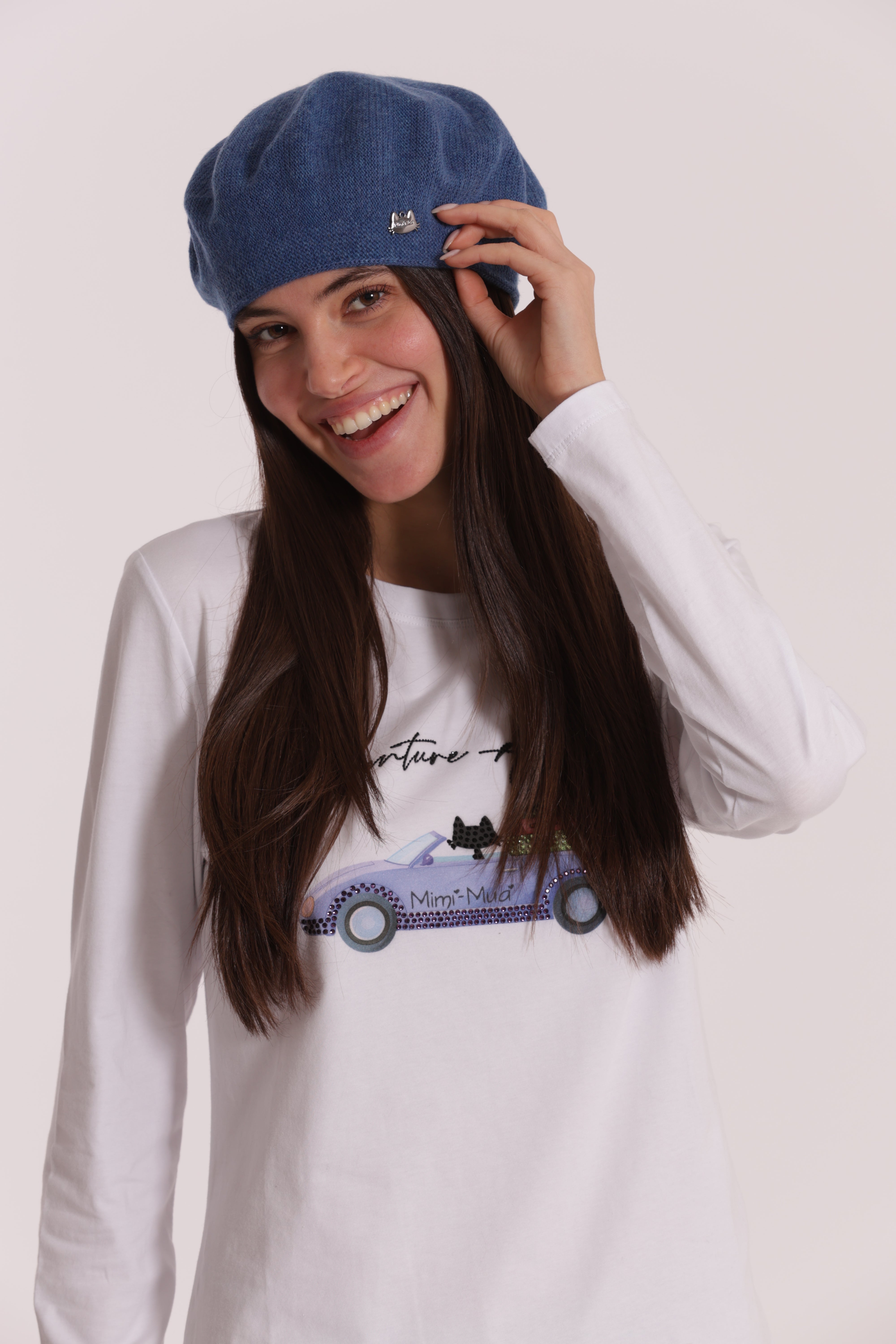 Mimi Mua Basco Basico cappello tinta unita nero