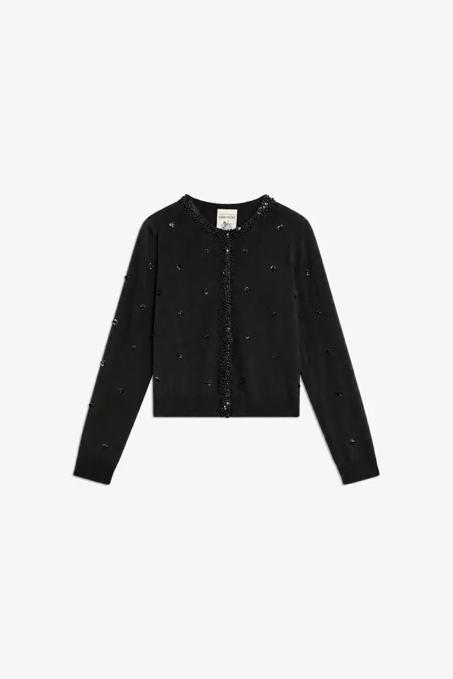 Semicouture Chelsea cardigan cashmere avocado ricami