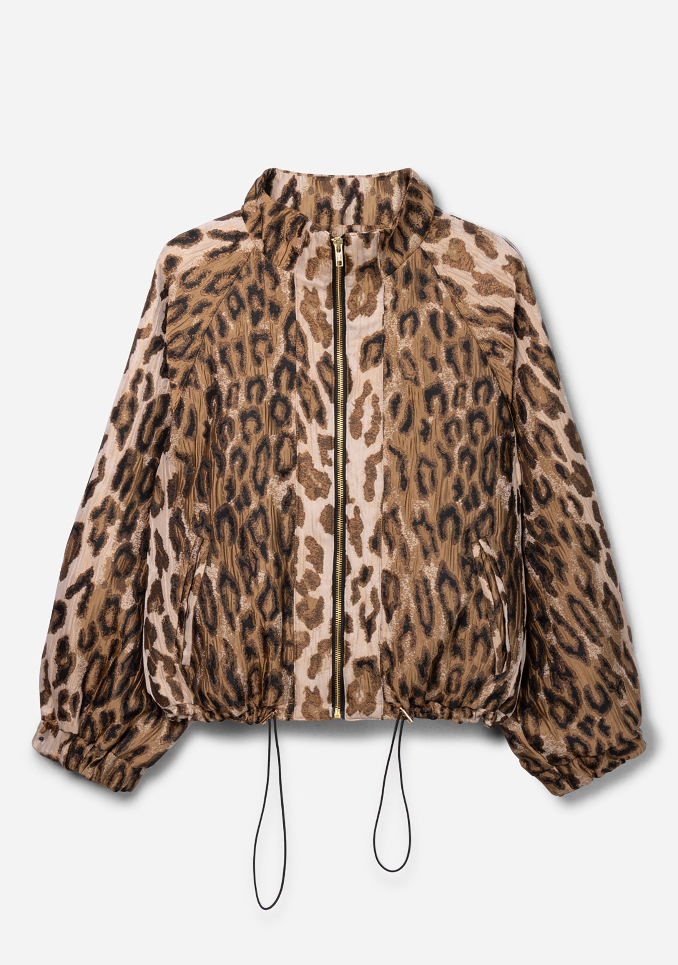 Aaiko Lora giacca marrone animalier con zip