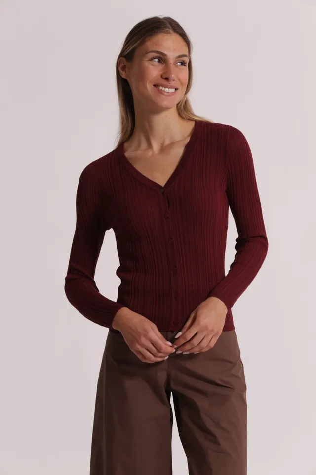 Mimi Mua Cardigan Costine Bottoni Panna