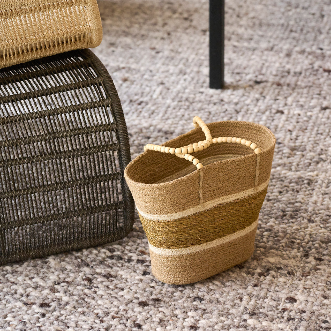 On Earth Cooperative Collection Pearl cesto borsa juta naturale 36x15x25 cm