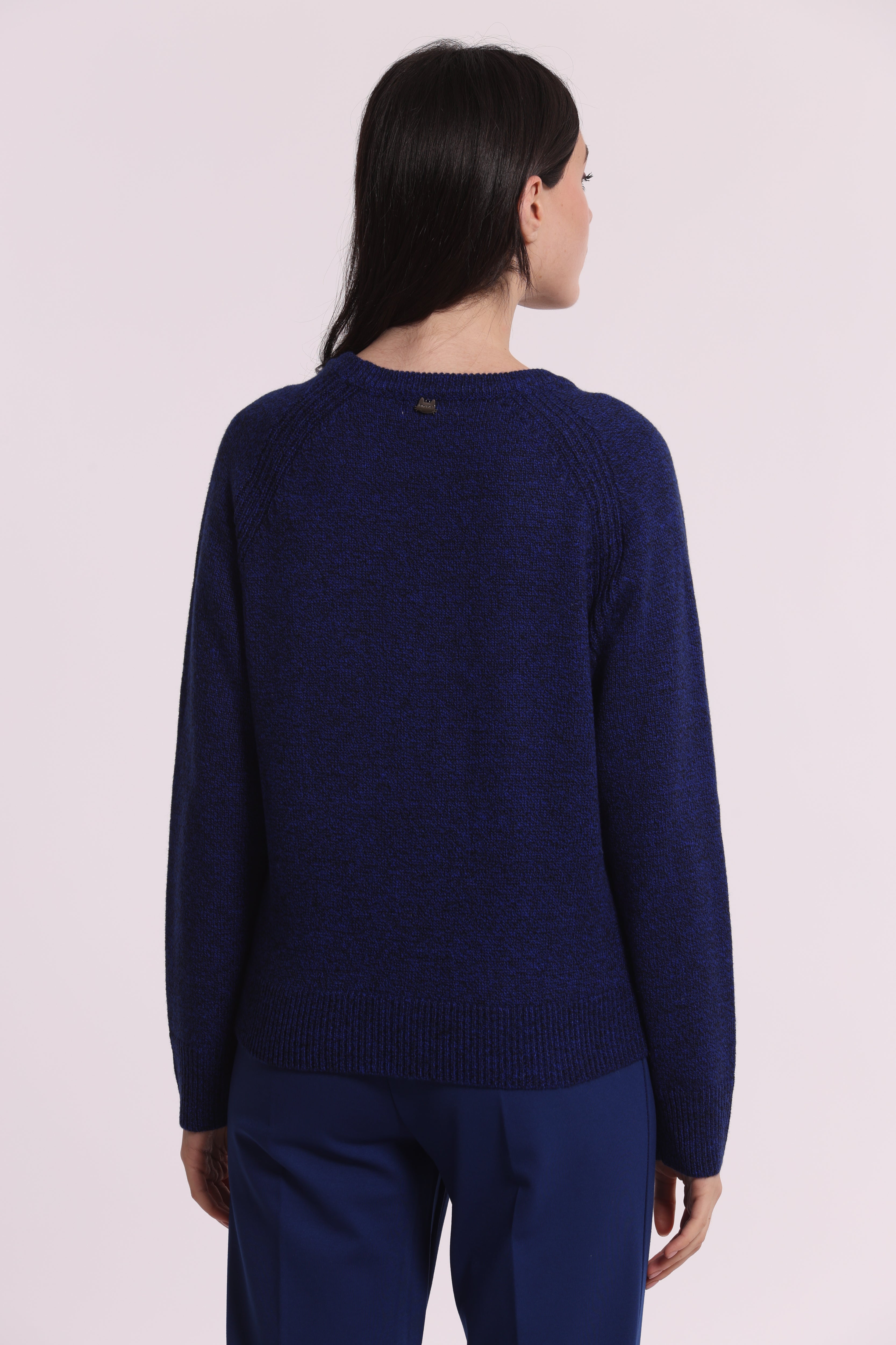 Mimi Mua Maglia Melange Collo Removibile blu