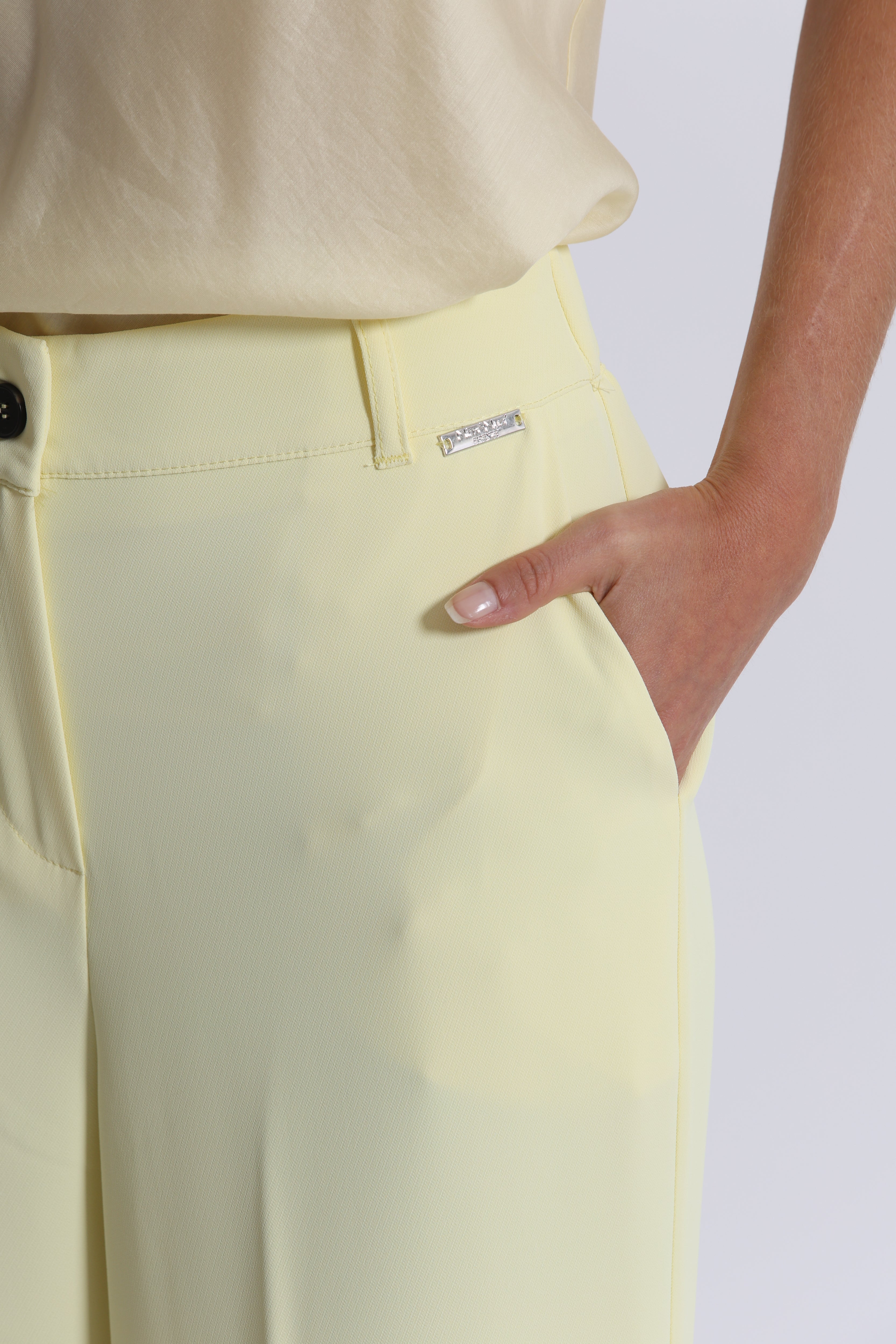 Mimi Mua Pantalone Palazzo Giallo Chiaro