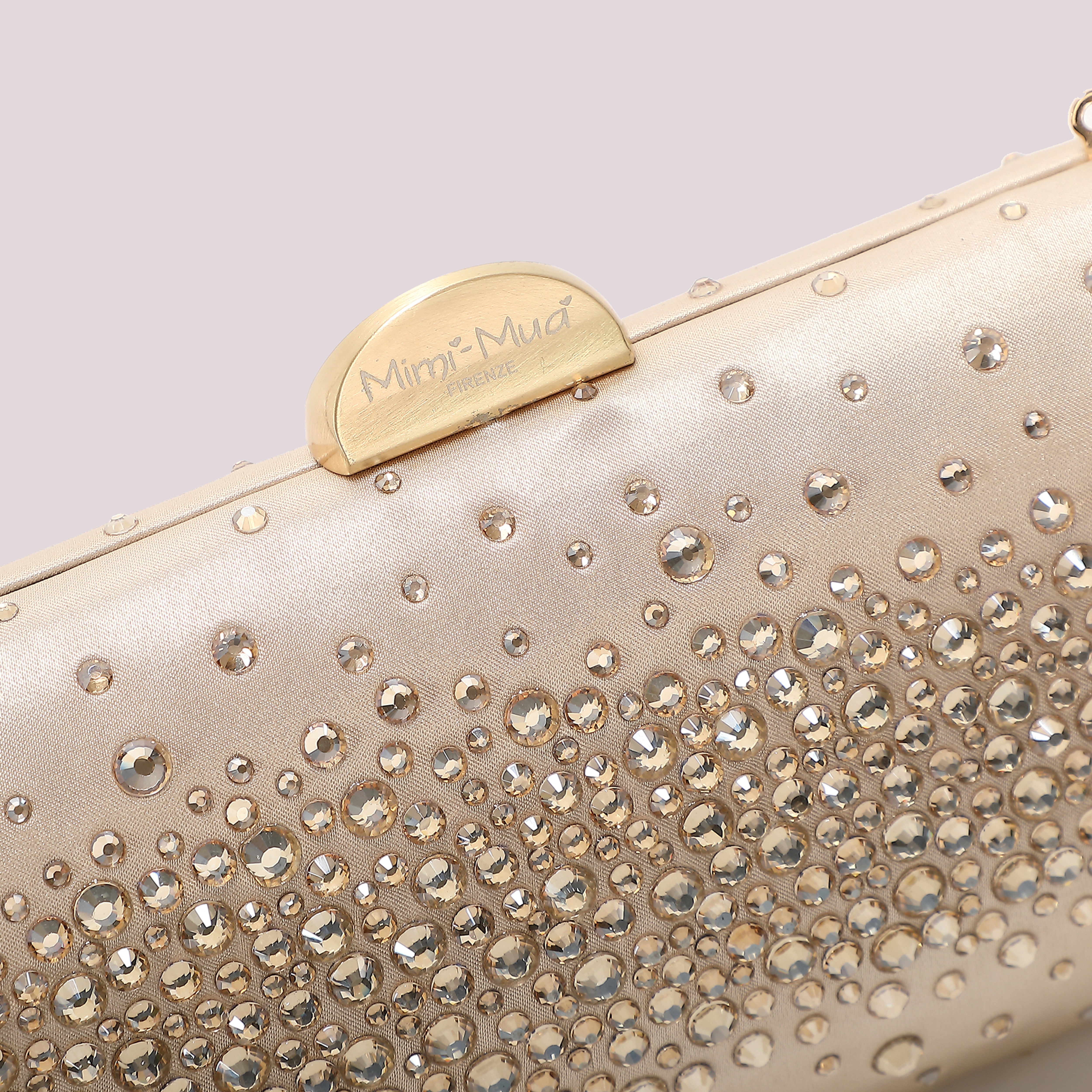 Mimi Mua Borsa Clutch Strass Sparsi Nero 21cm