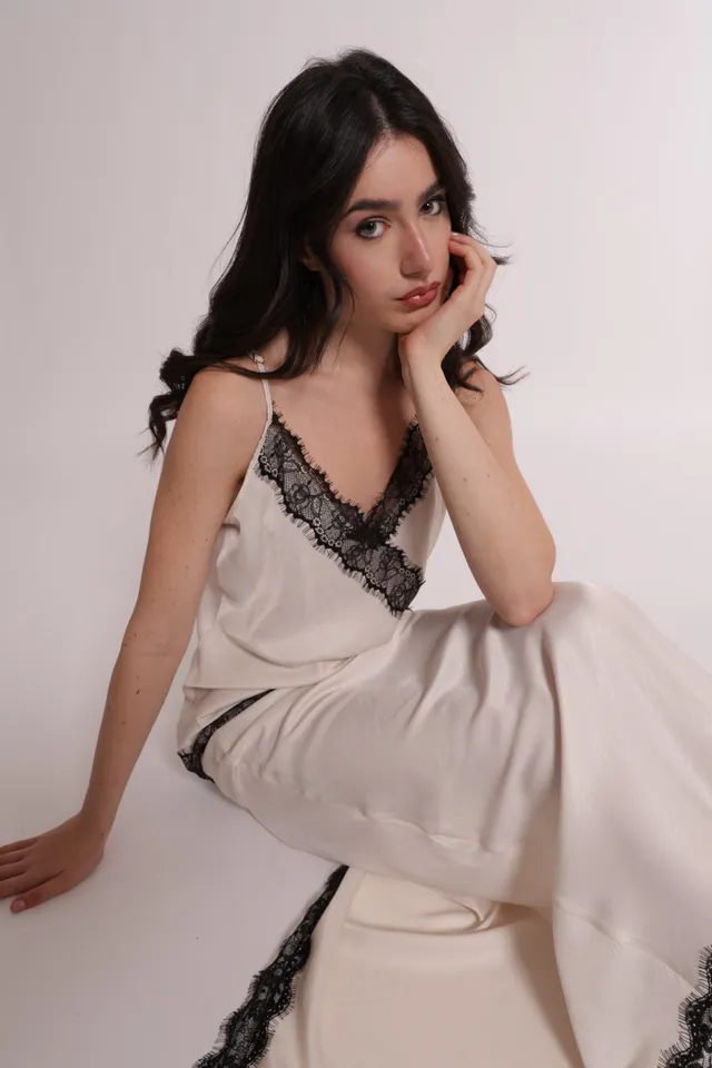 Mimi Mua Gonna Midi Spacco Pizzo gonna viscosa prugna