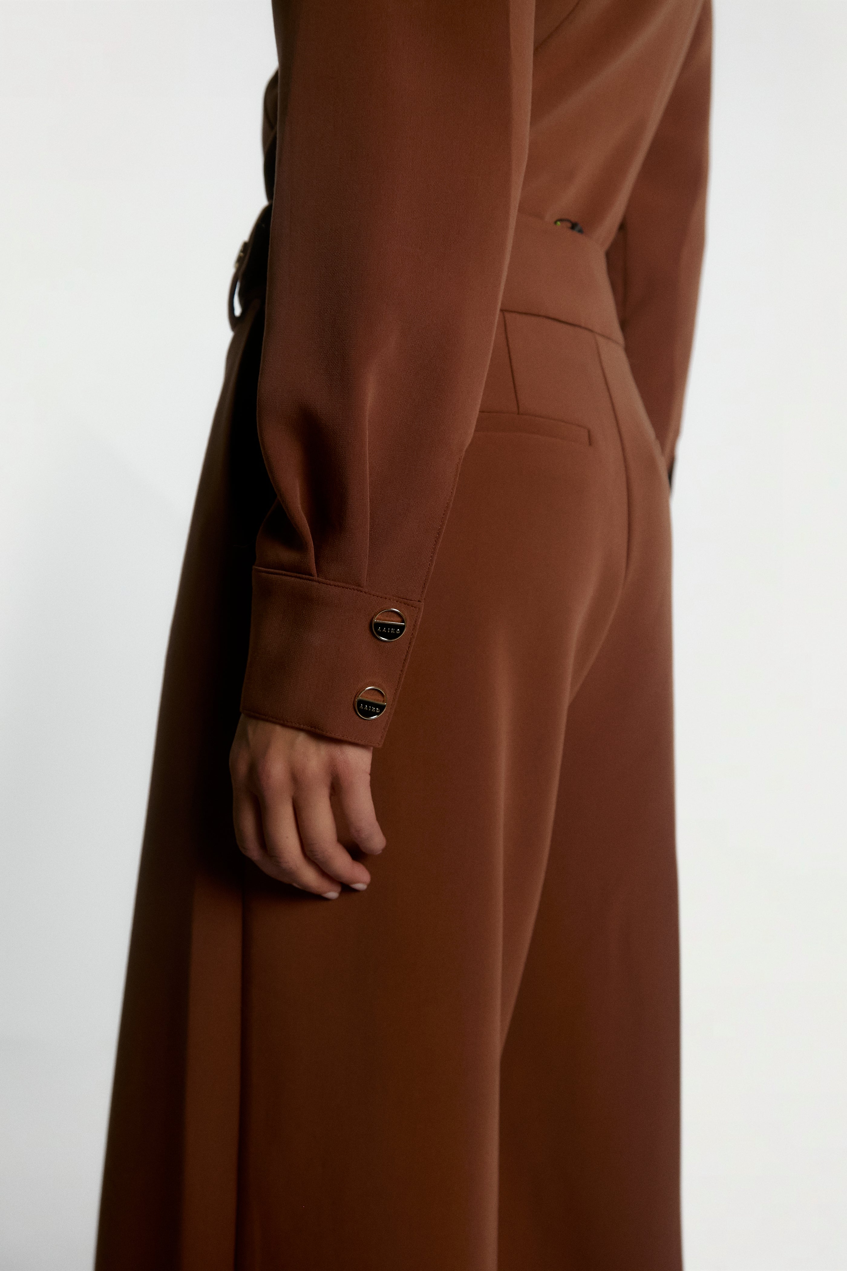 Aaiko Auray giacca marrone collo alto
