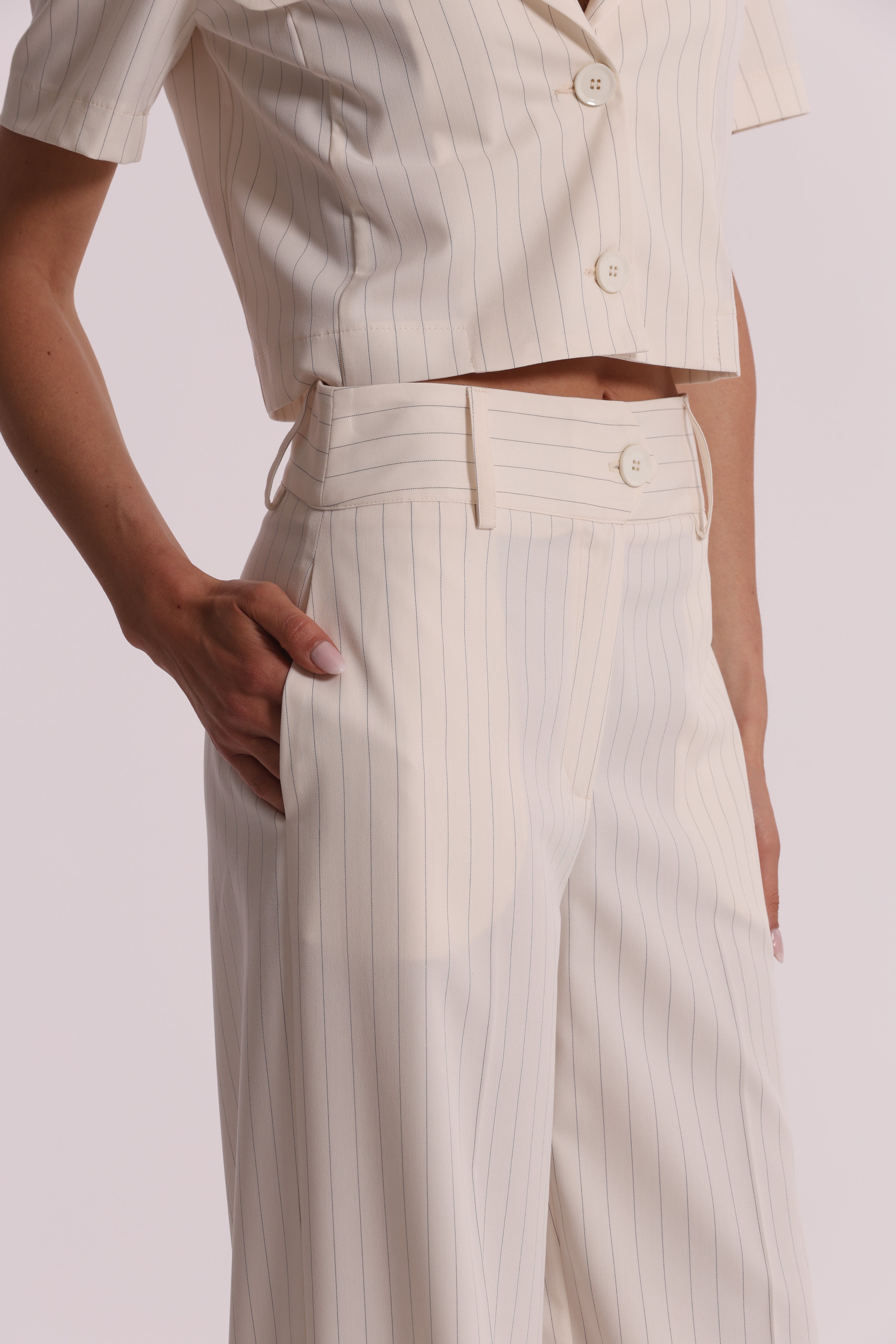 Mimi Mua Palazzo Gessato Pantaloni Gamba Larga