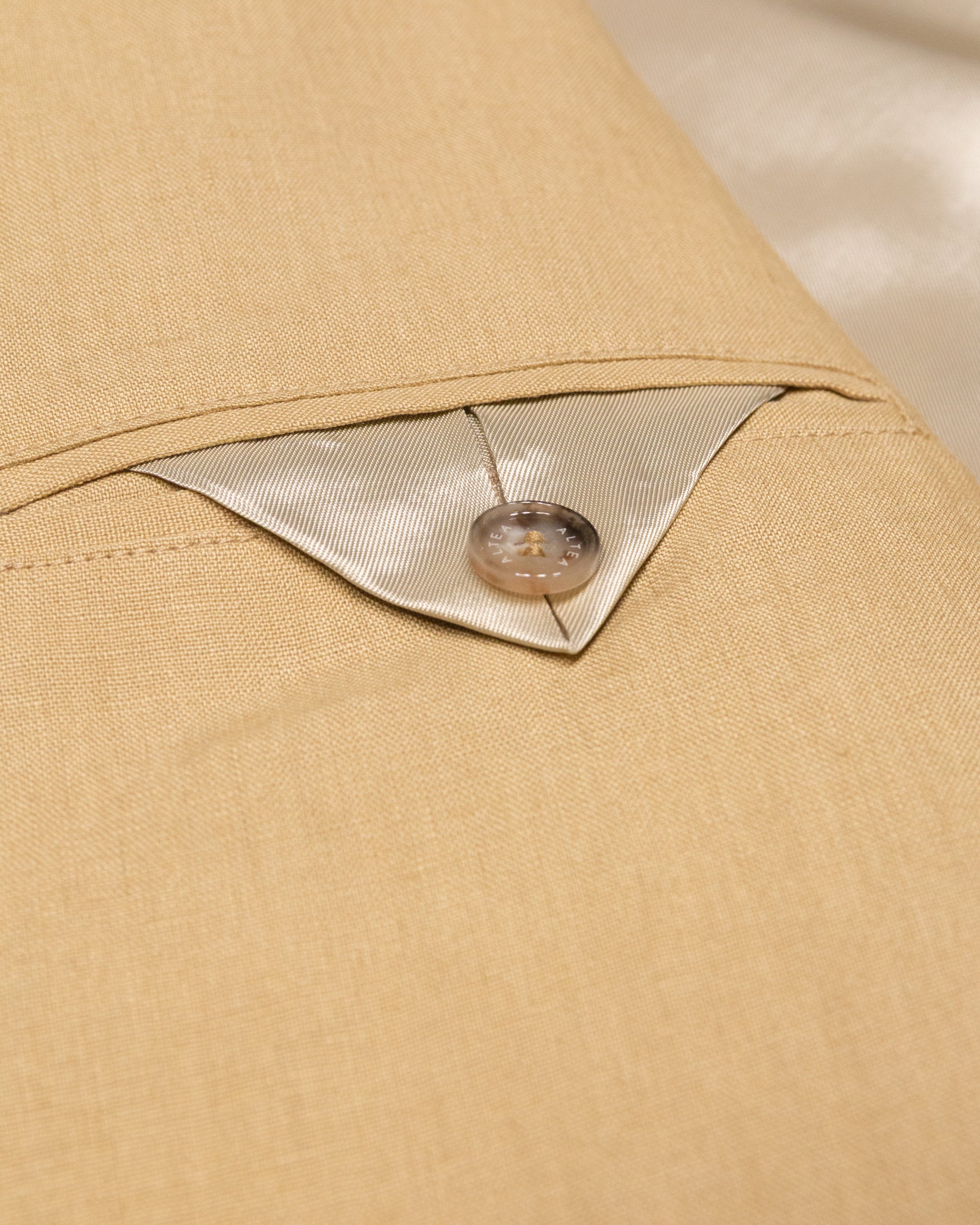 Altea Aston blazer lino beige foderato tasche toppa