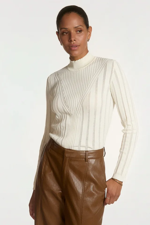 Aaiko Vida top crema collo alto maglia