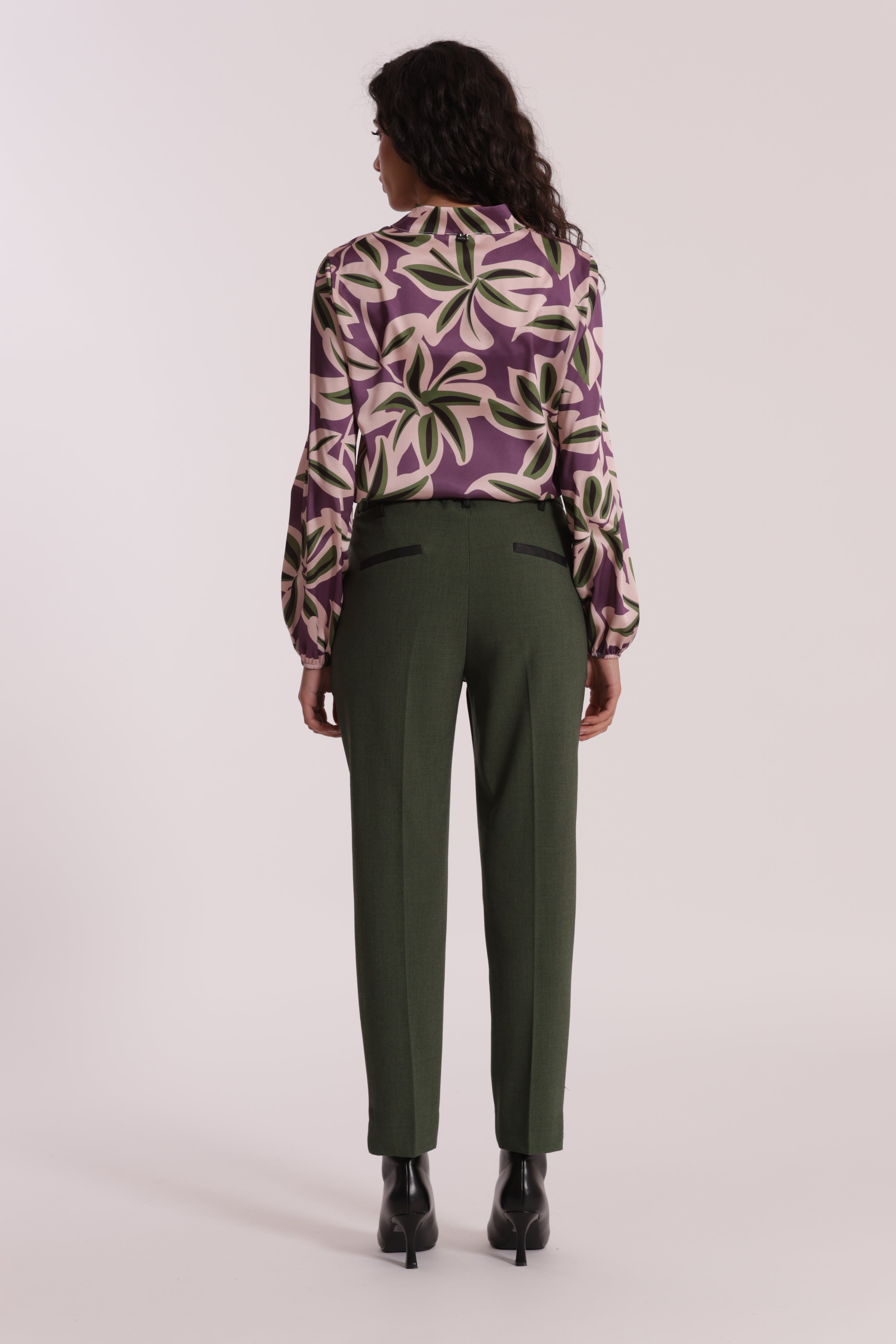 Mimi Mua Pantalone Sigaretta Fiammato verde