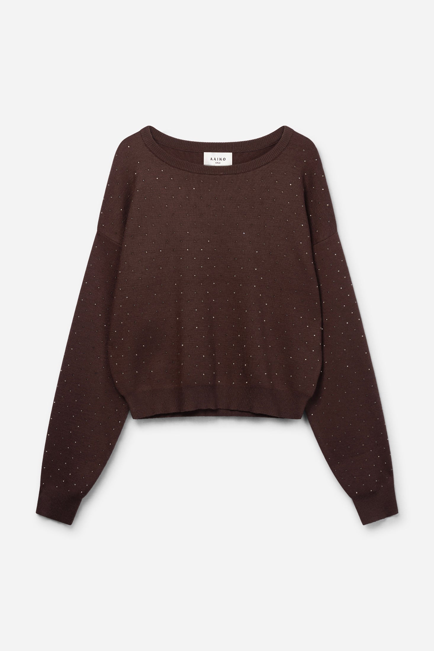 Aaiko Saren maglione marrone corto con lurex