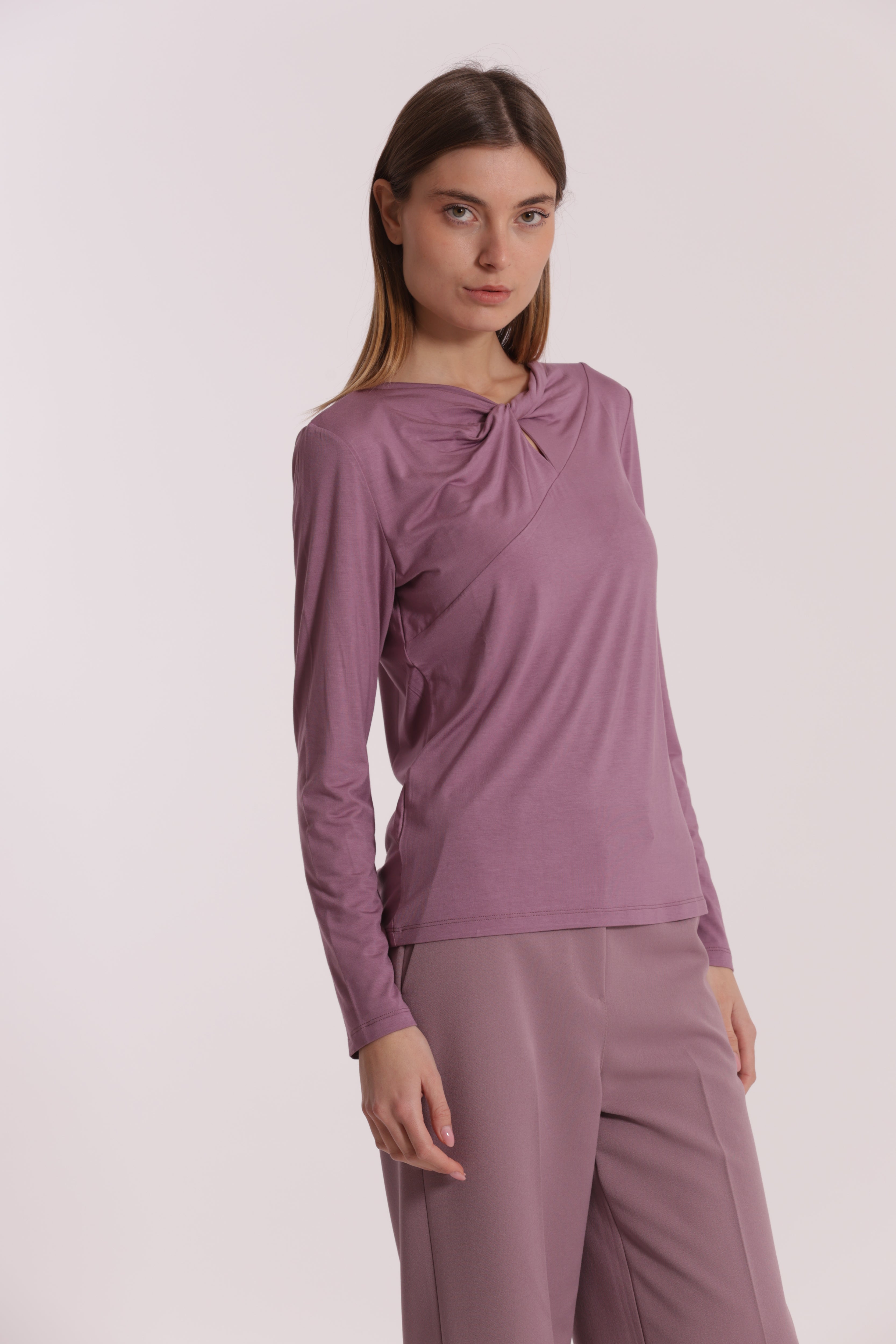 Mimi Mua T-Shirt Nodo Davanti Bianca Cotone