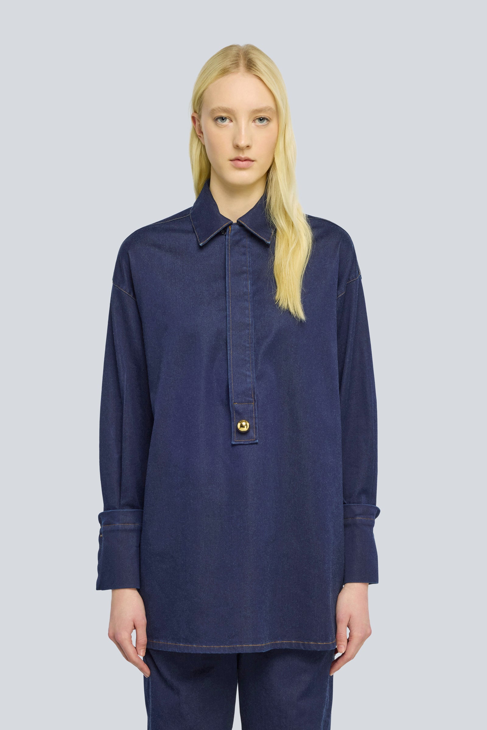 Semicouture Eve camicia denim dark stone wash