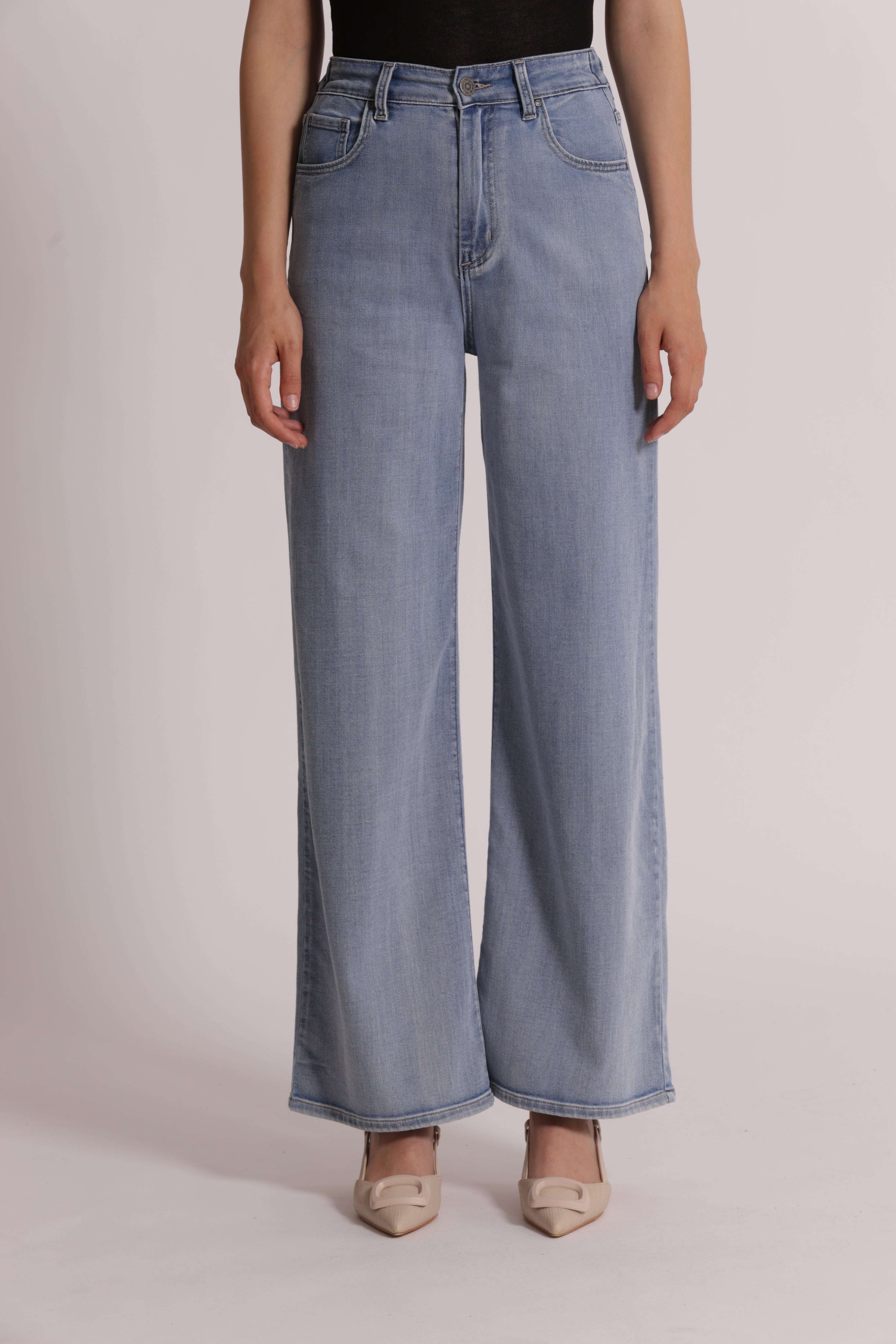 Mimi Mua Jeans Palazzo jeans blu chiaro elastico