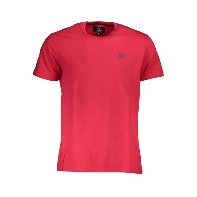 La Martina T-Shirt Uomo Cotone Rosa Girocollo Regular