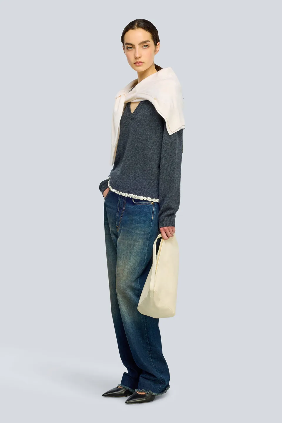 Semicouture Celia maglia grigia misto cashmere