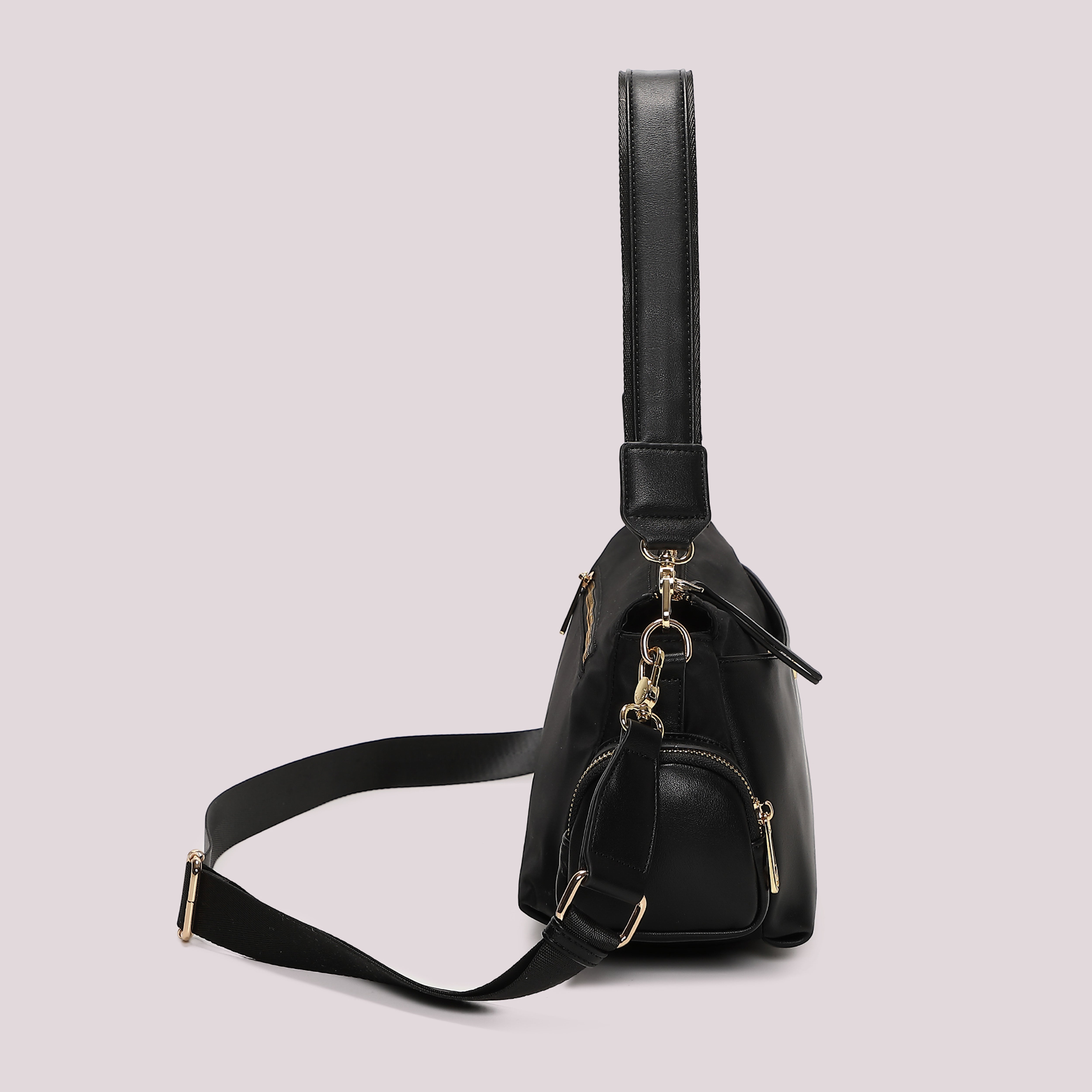 Mimi Mua Borsa a Tracolla in Nylon Nera