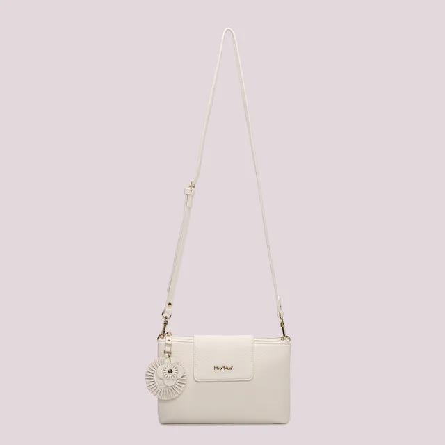 Mimi Mua Borsa Tracolla Charm Fiore Bianco 24 cm