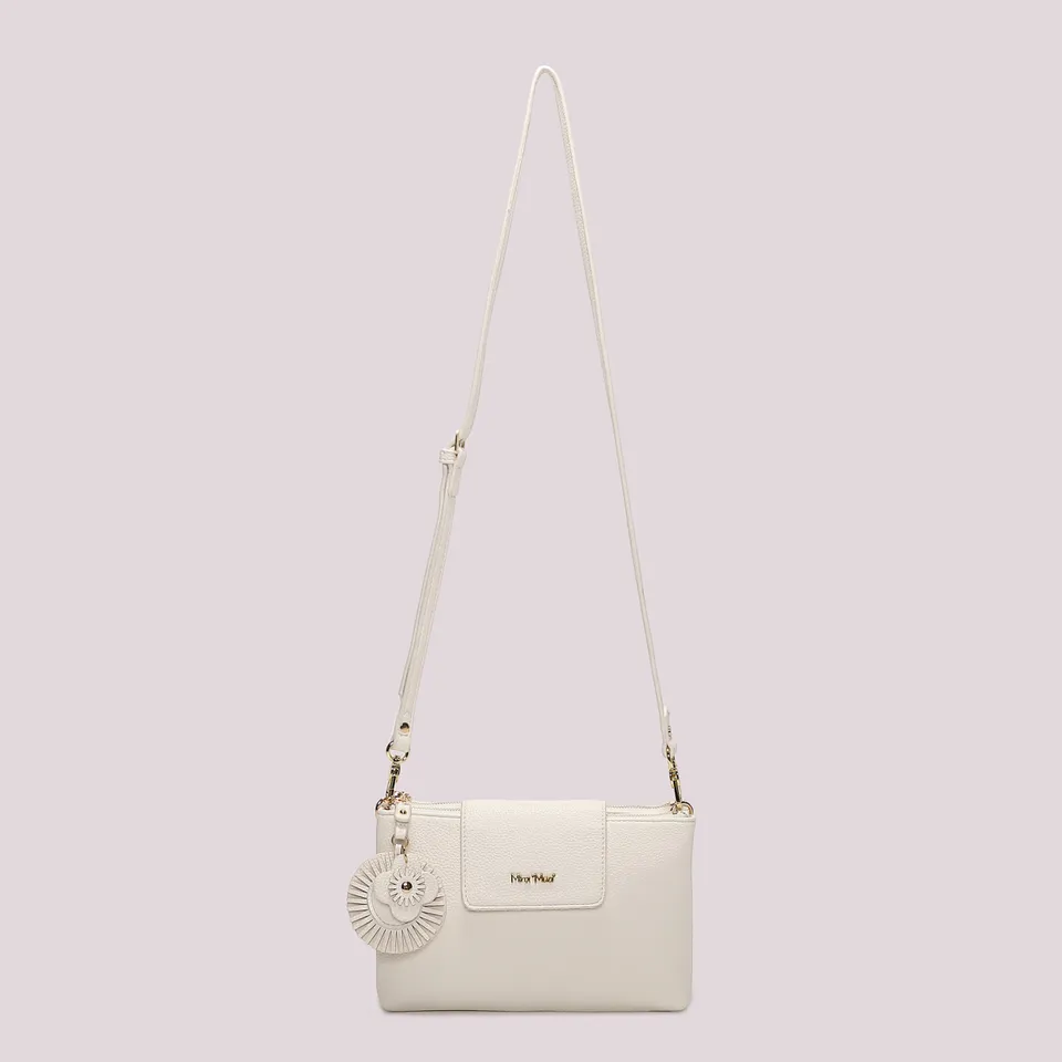 Mimi Mua Borsa Tracolla Charm Fiore Bianco 24 cm
