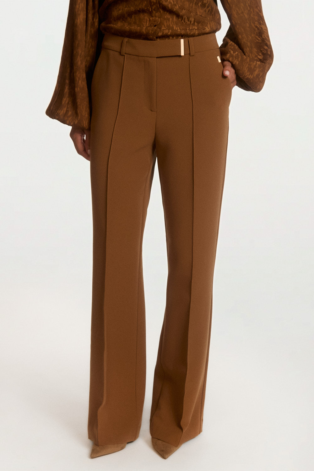 Aaiko Chantalle pantaloni brown sugar palazzo