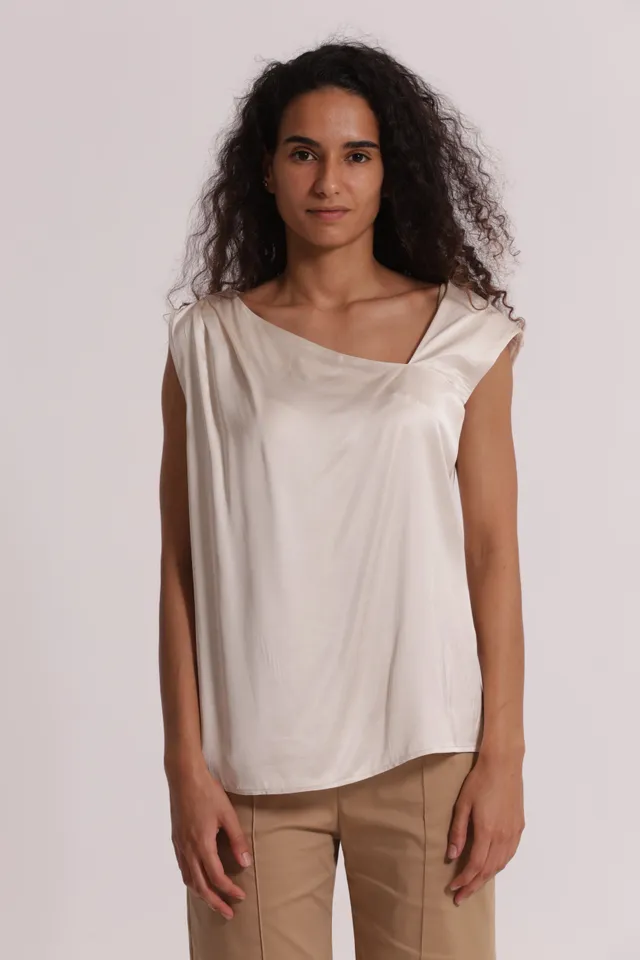 Mimi Mua top animalier crema viscosa