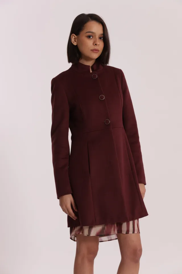 Mimi Mua Cappotto Baronetto Collo Coreana Nero