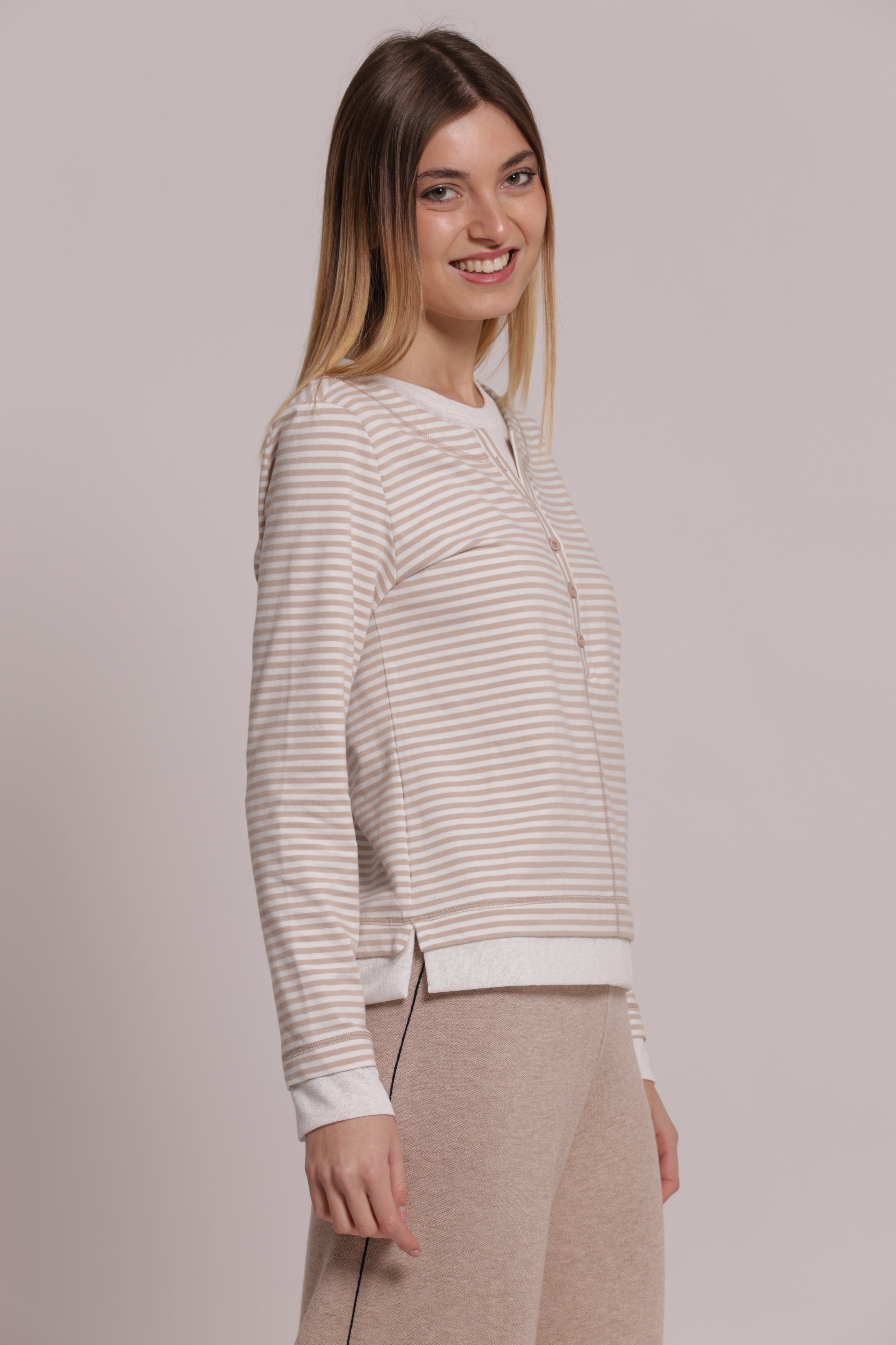 Mimi Mua t-shirt doppia righe nero/bianco cotone