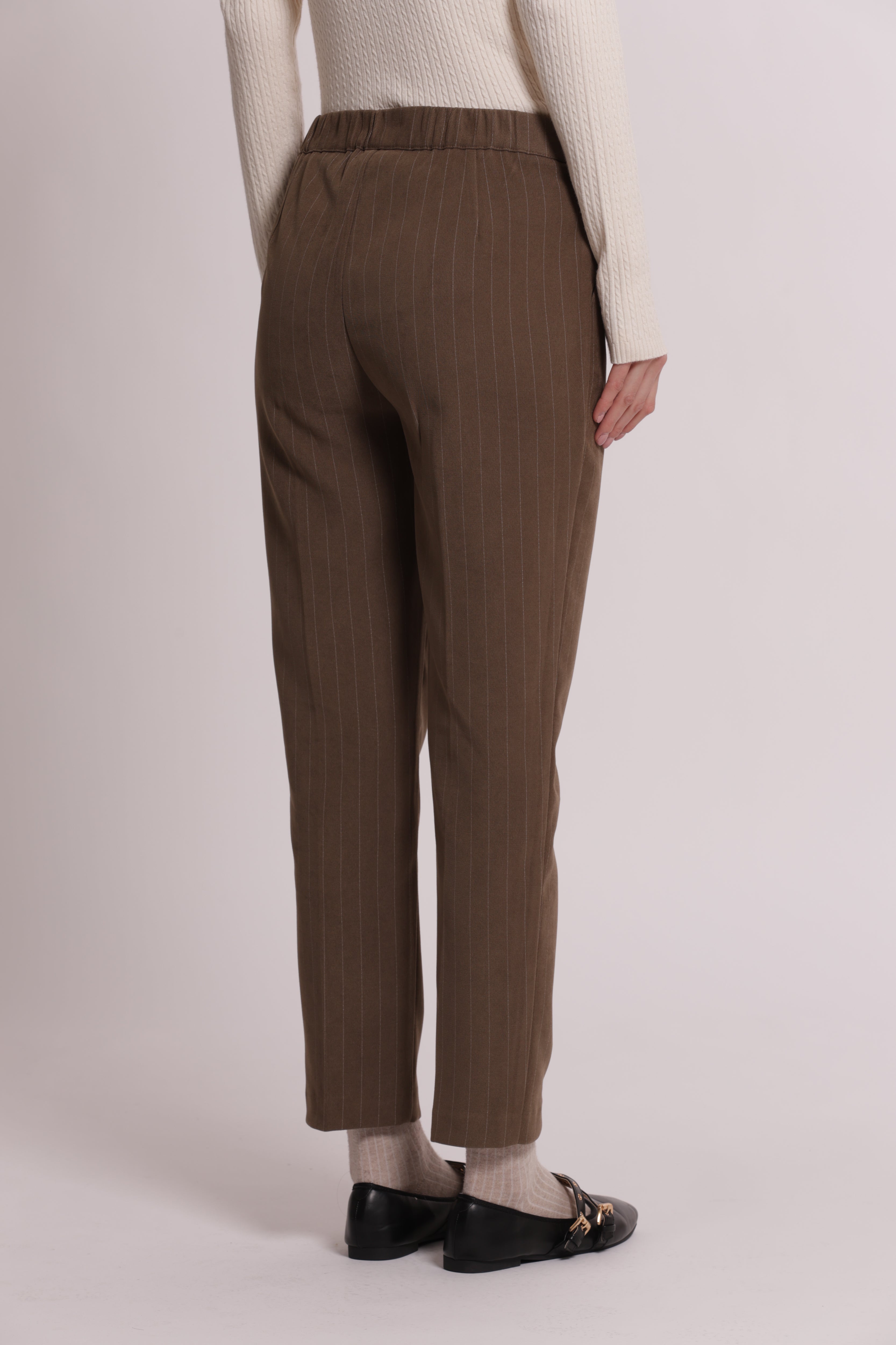 Mimi Mua pantalone sigaretta gessato pantalone nero
