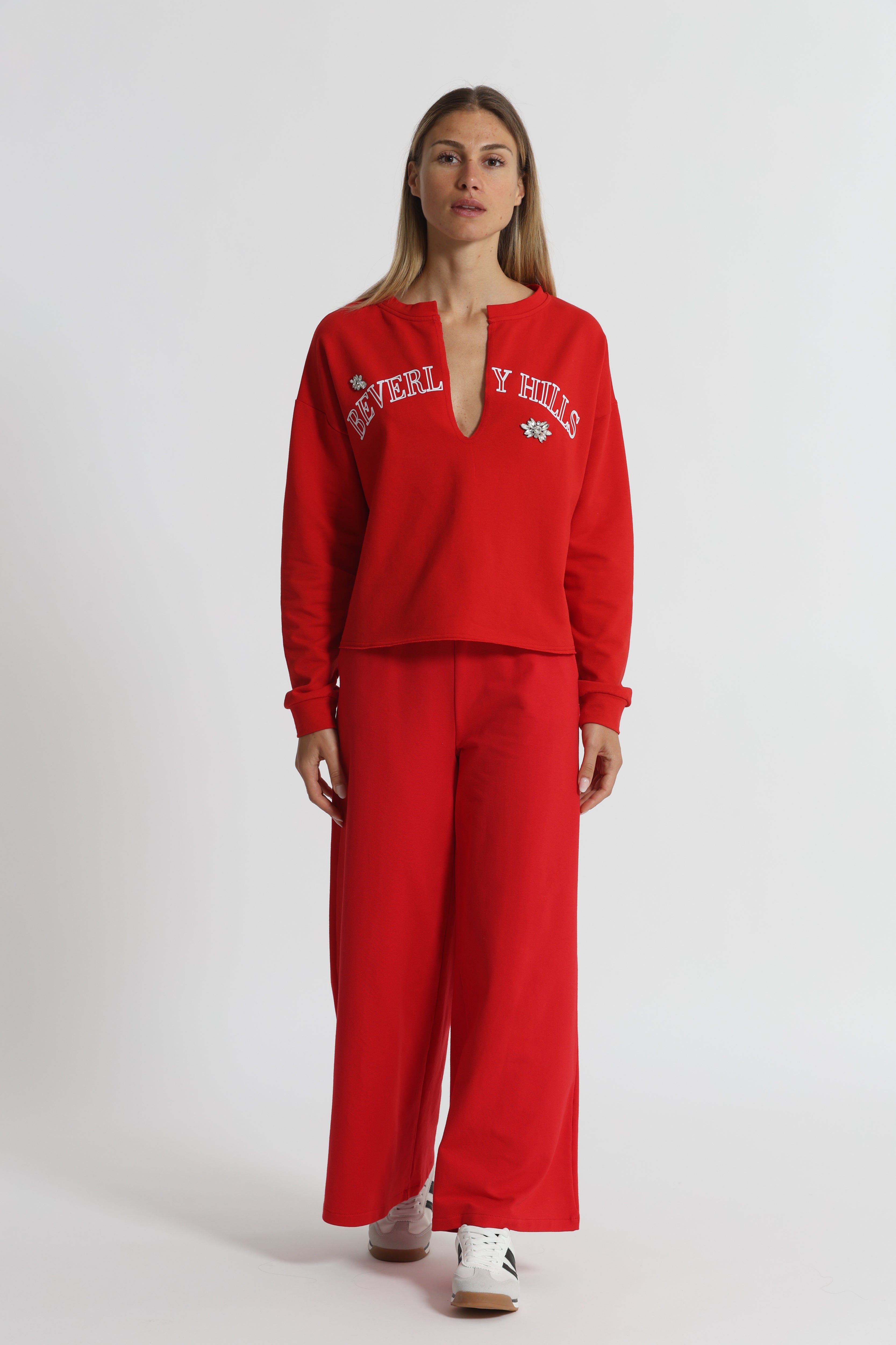 Mimi Mua Beverly Hills felpa rossa strass