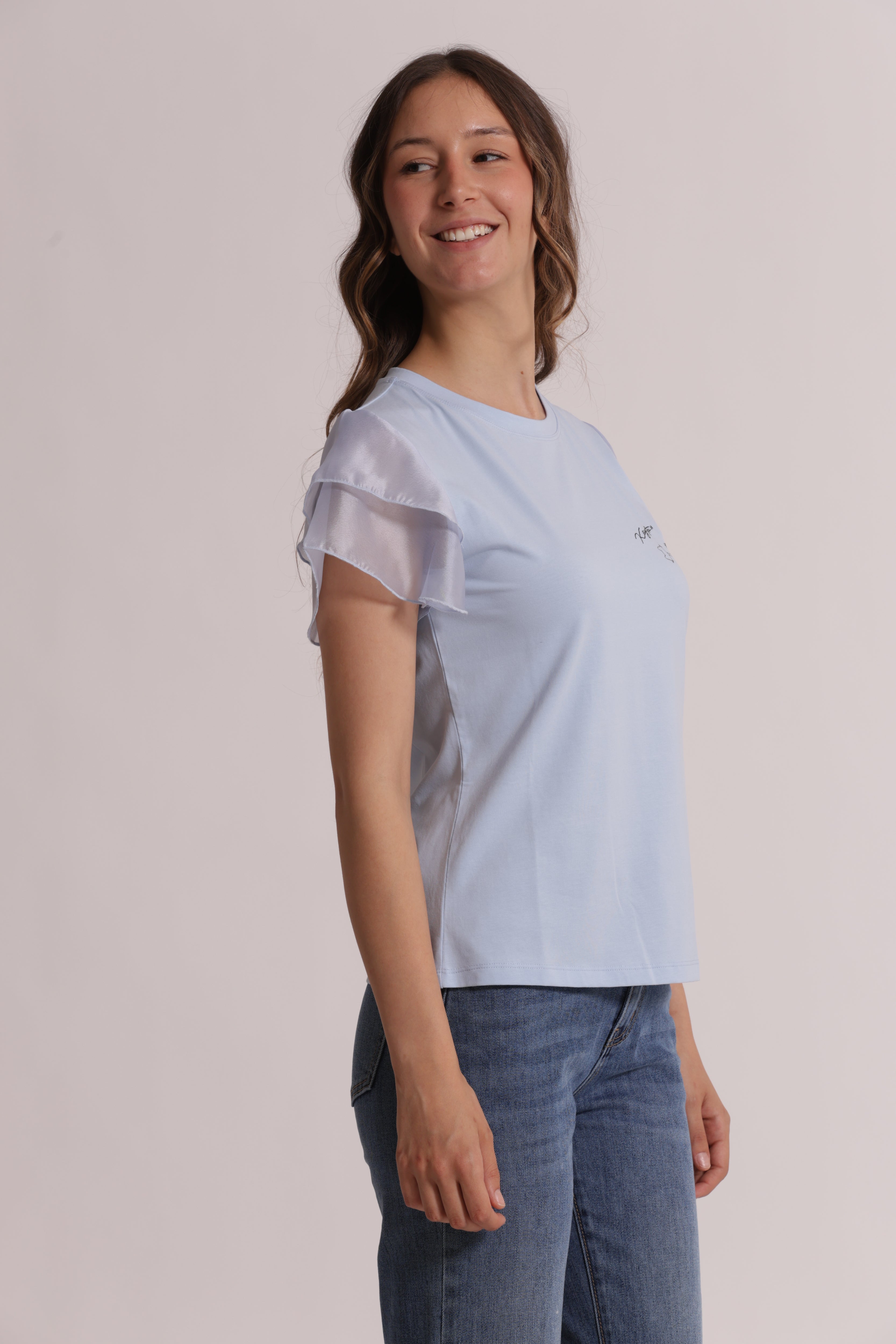 Mimi Mua T-Shirt Key To My Heart Maglietta Bianco Volant
