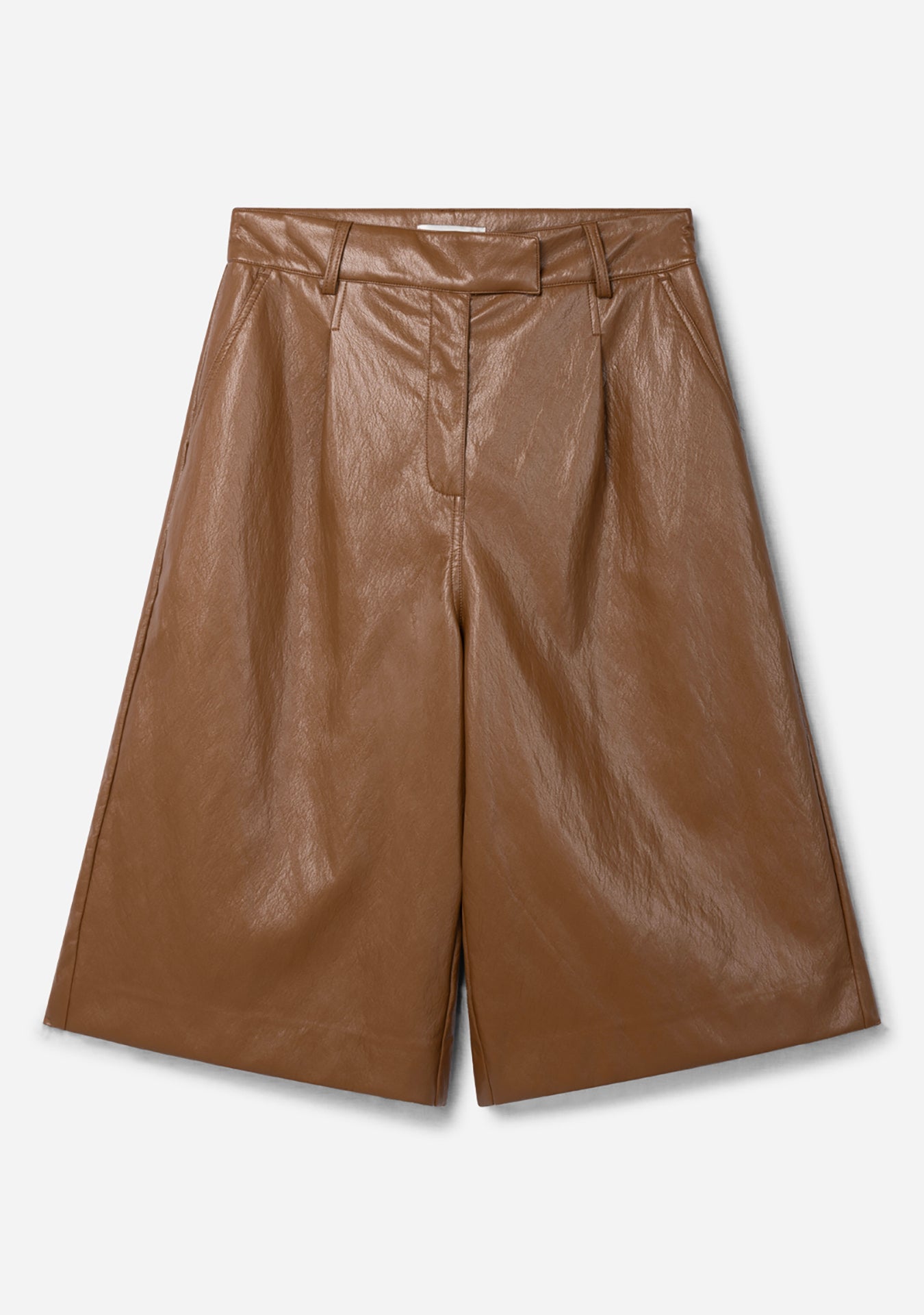 Aaiko Inaya shorts brown sugar ecopelle corti