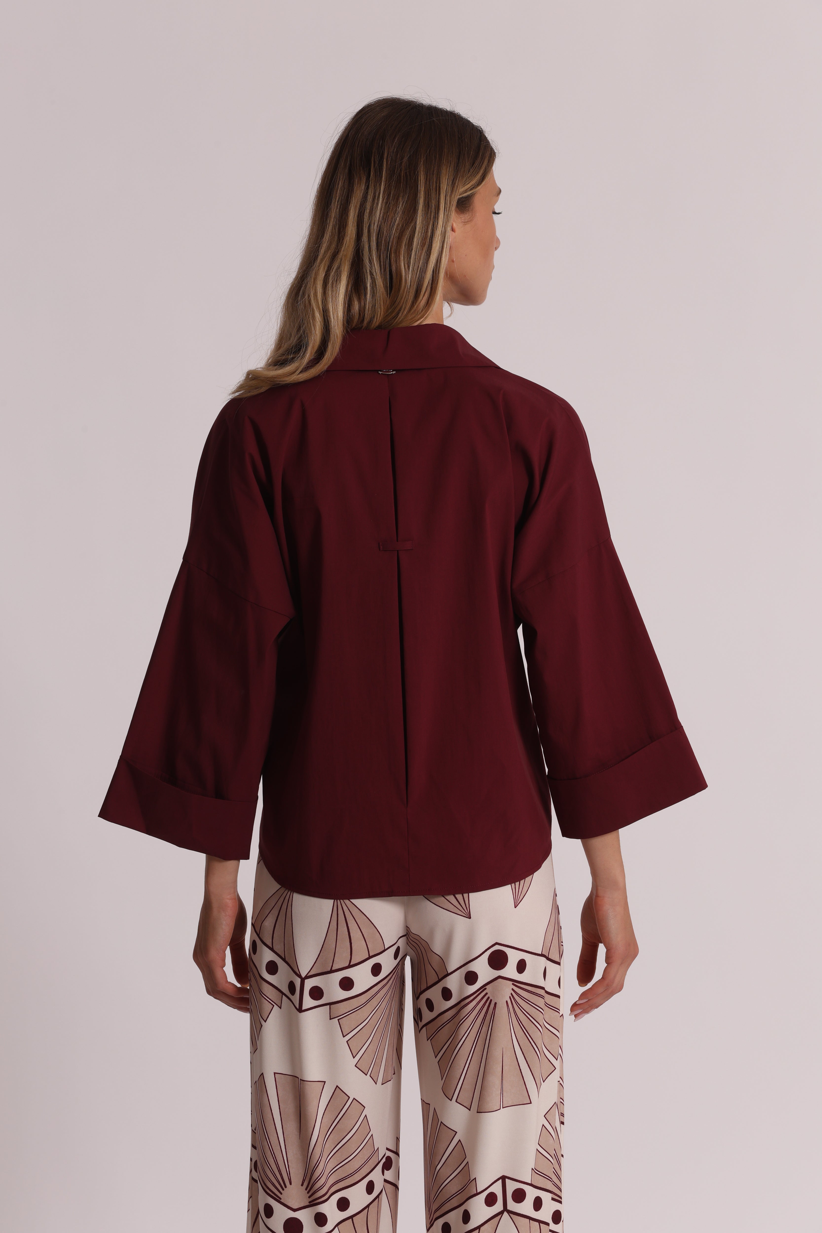 Mimi Mua Camicia Maniche Ampie Bianca Cotone